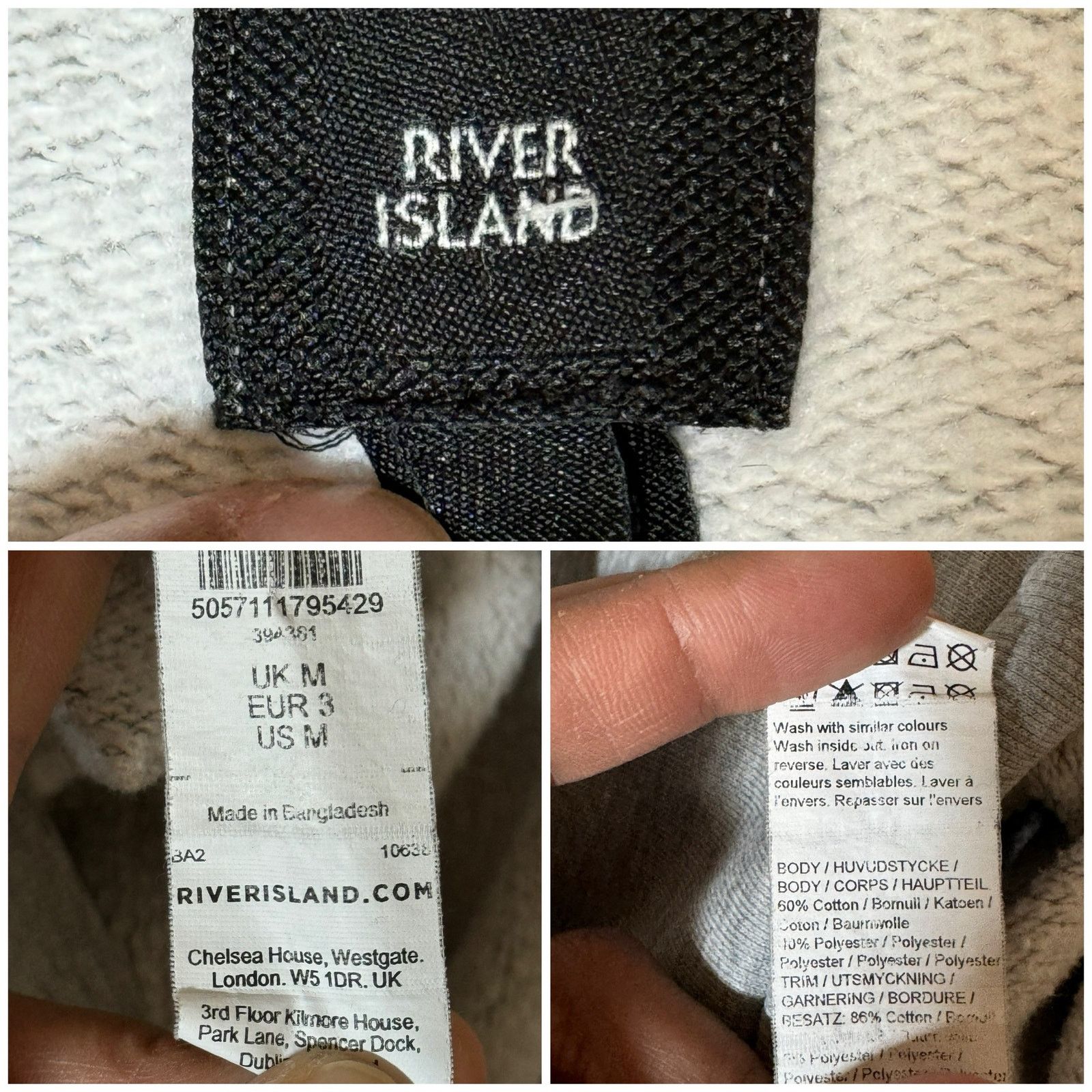 River Island River Island Gray Marl Hoodie Sweatshirt Casual Streetwear Size US M / EU 48-50 / 2 - 8 Thumbnail