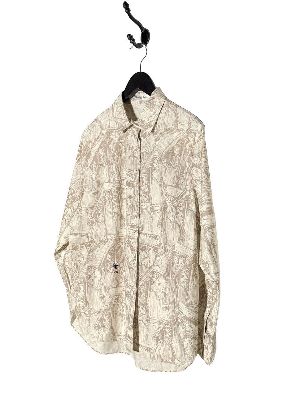Dior Dior 2022 Greek Print Bee Embroidered Buttoned Shirt Size M / US 6-8 / IT 42-44 - 2 Thumbnail