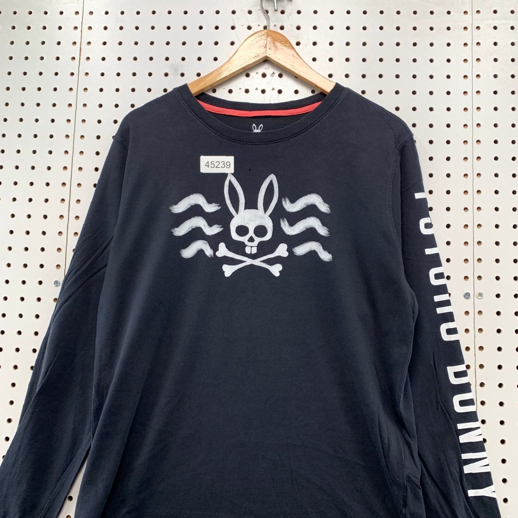 Psycho Bunny Psycho Bunny Shirt Mens 5 Fits Medium Black Skull Bone Spell Out Long Sleeve Shirt Mens Black Psy clo? Size US M / EU 48-50 / 2 - 2 Thumbnail
