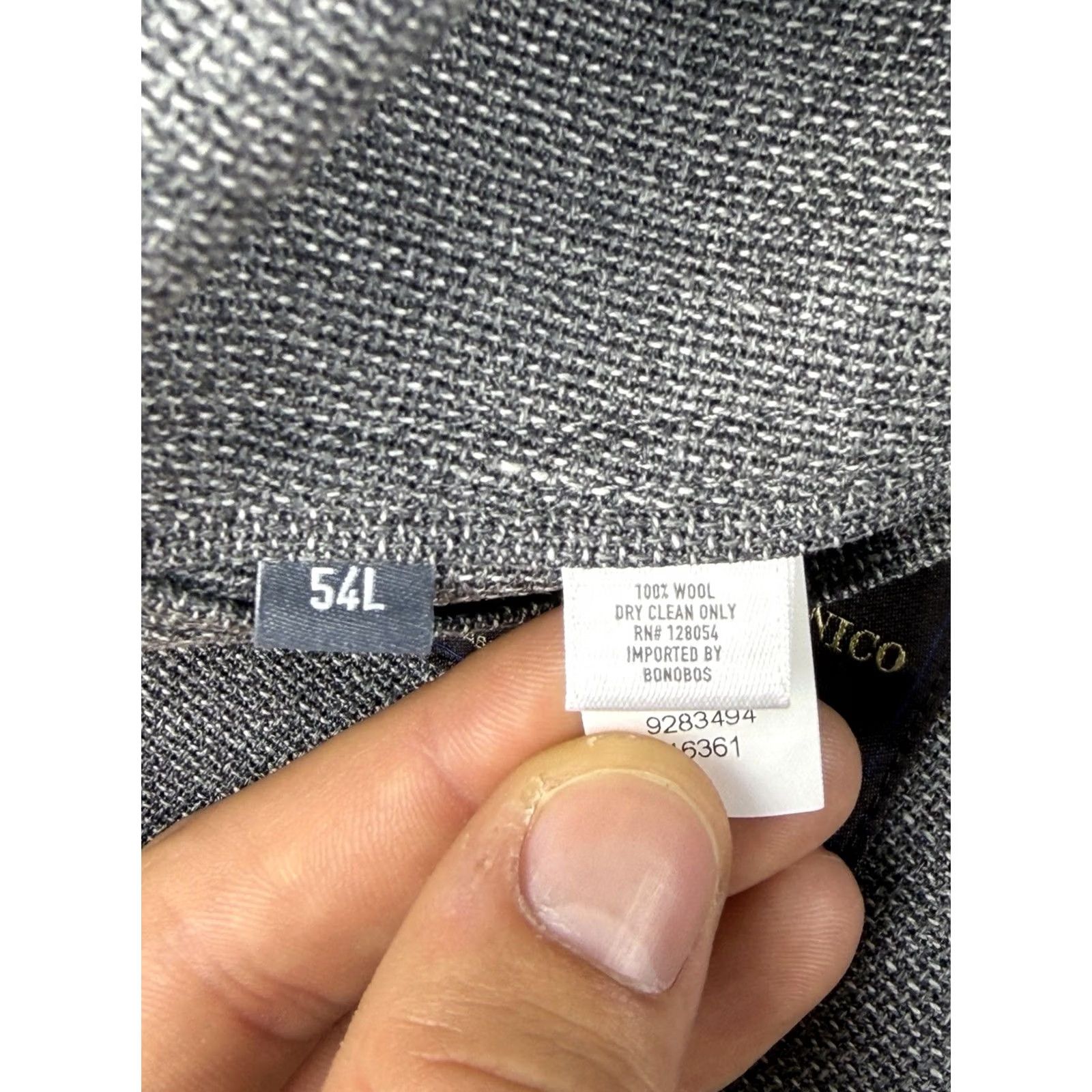 Bonobos Bonobos Slim Bonobos Blazer Mens 54L Gray Wool Notch Lapel Double-Vented Single-Breasted Two-Button Front Coat Jacket Suit Style Size 54R - 6 Thumbnail