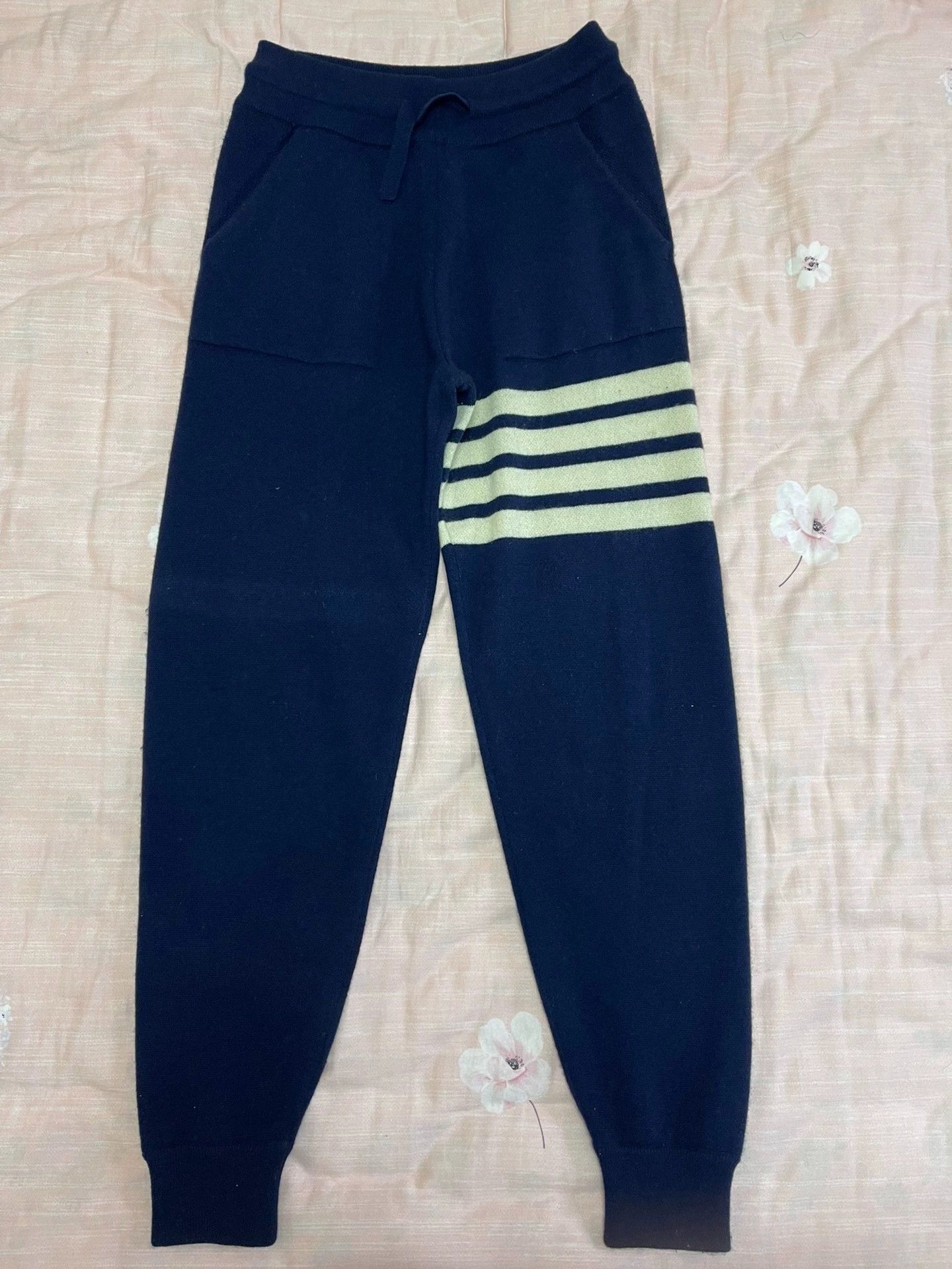 Thom Browne Thom Browne 100% Cashmere Track Pants Navy 1 (Men's) Size US 29 - 2 Thumbnail