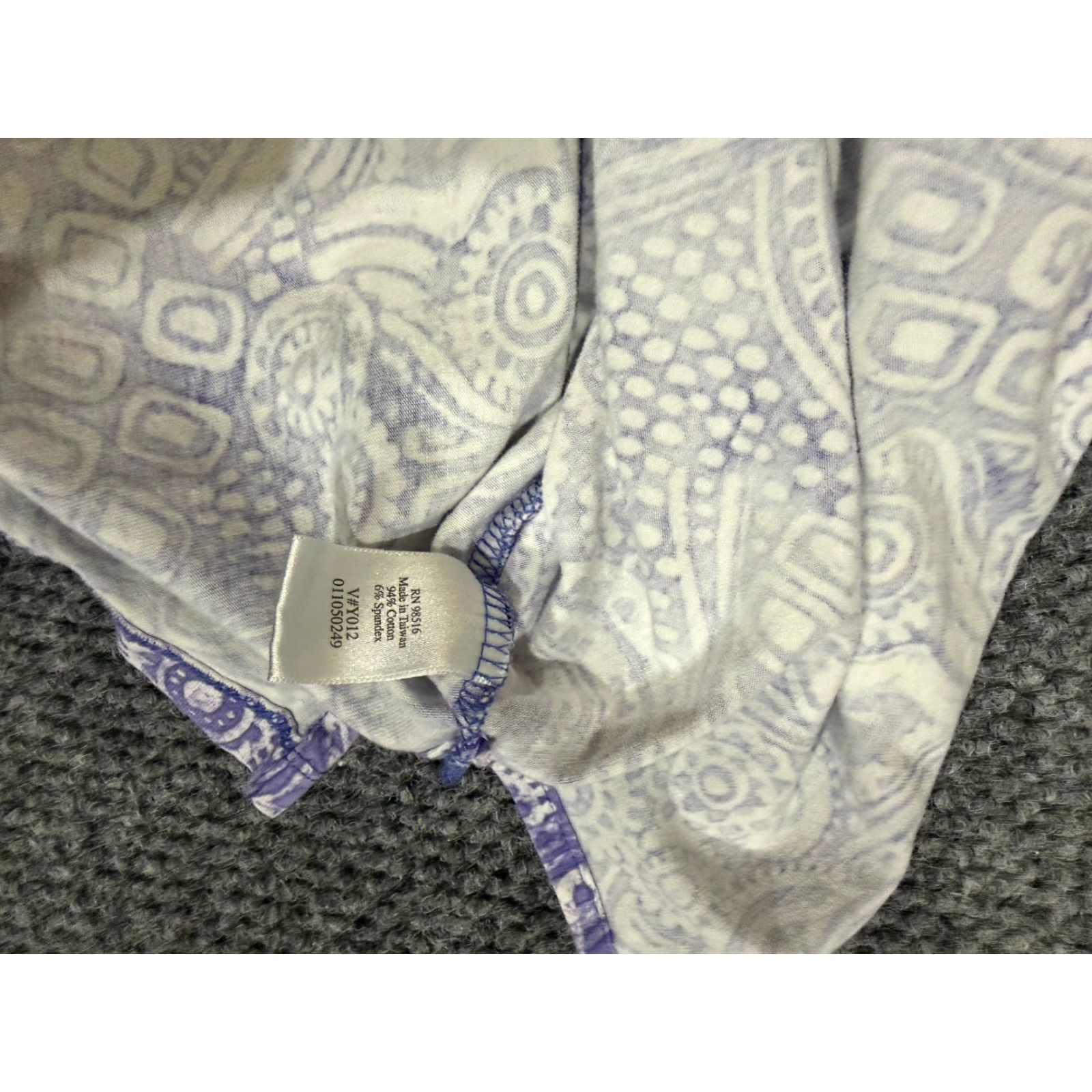 Coldwater Creek Coldwater Creek Blouse Womens Medium Purple Paisley Knit Stretch Tailored Casual Shirt Tunic Long Sleeve Round Neck Cotton Size M / US 6-8 / IT 42-44 - 5 Thumbnail