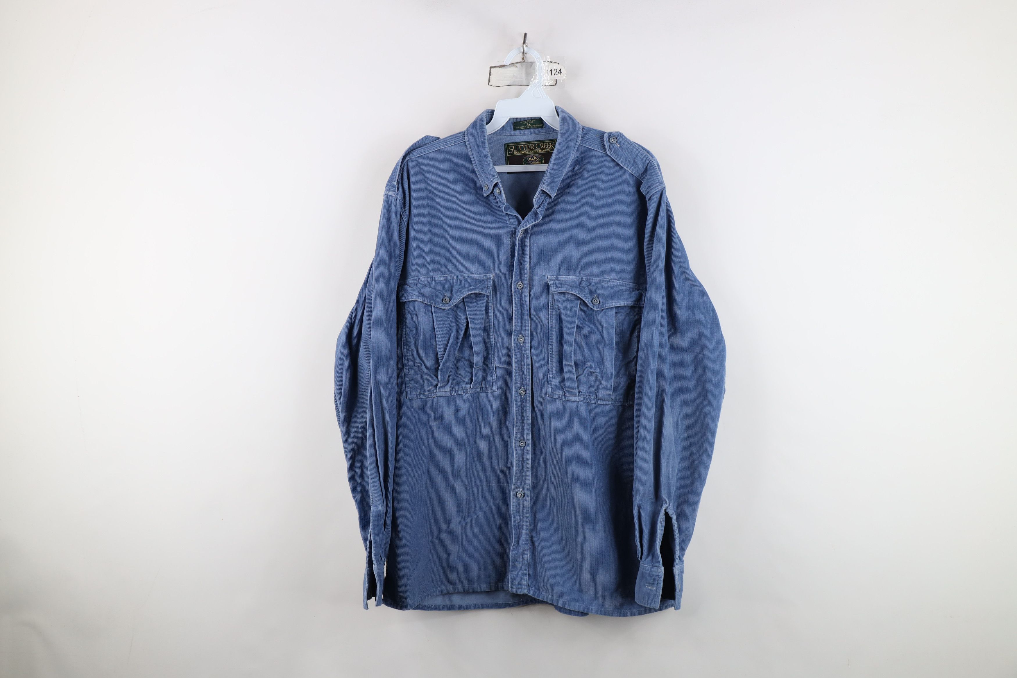 Levi's Vintage 80s 90s Levis Corduroy Military Bush Button Shirt Size US L / EU 52-54 / 3 - 1 Thumbnail