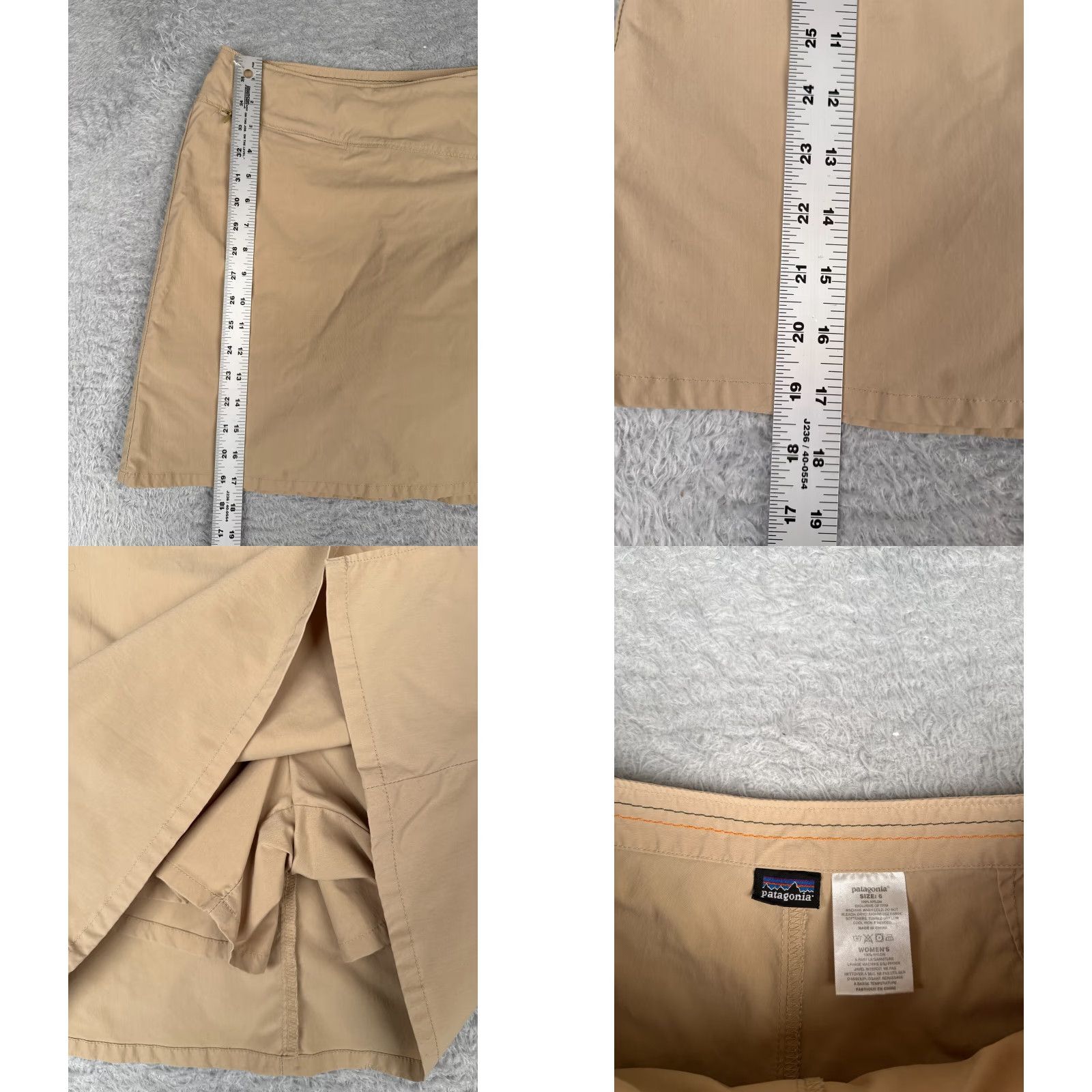 Patagonia Patagonia Skirt Womens 6 Beige Kamala Festival 100% Nylon Cargo Short Zip Pockets Beach Casual Travel Size 28" / US 6 / IT 42 - 8 Thumbnail