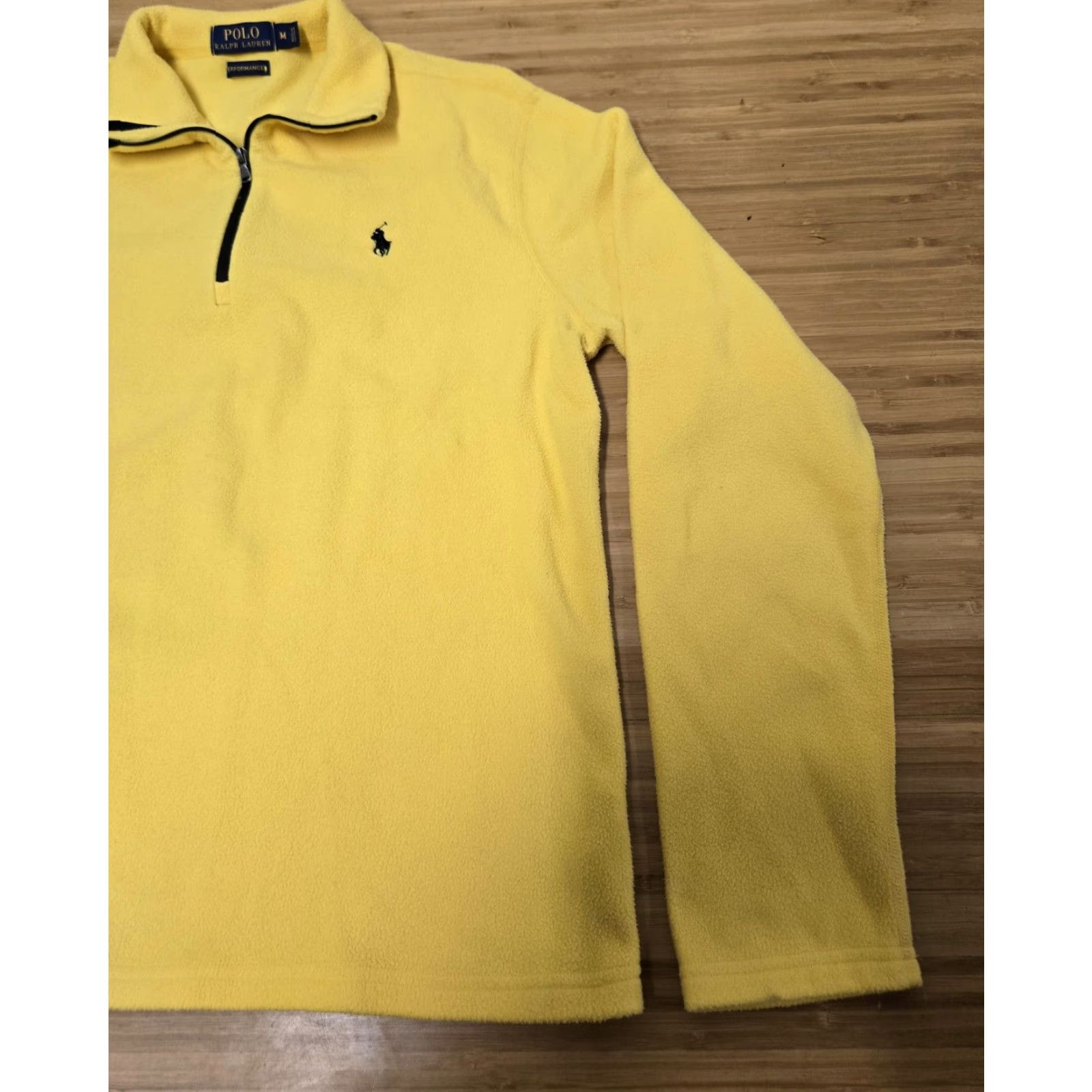 Polo Ralph Lauren Polo Ralph Lauren Sweater Mens Medium Yellow Quarter Zip Fleece Mock Neck 1/4 Zip Pullover Size US M / EU 48-50 / 2 - 2 Thumbnail