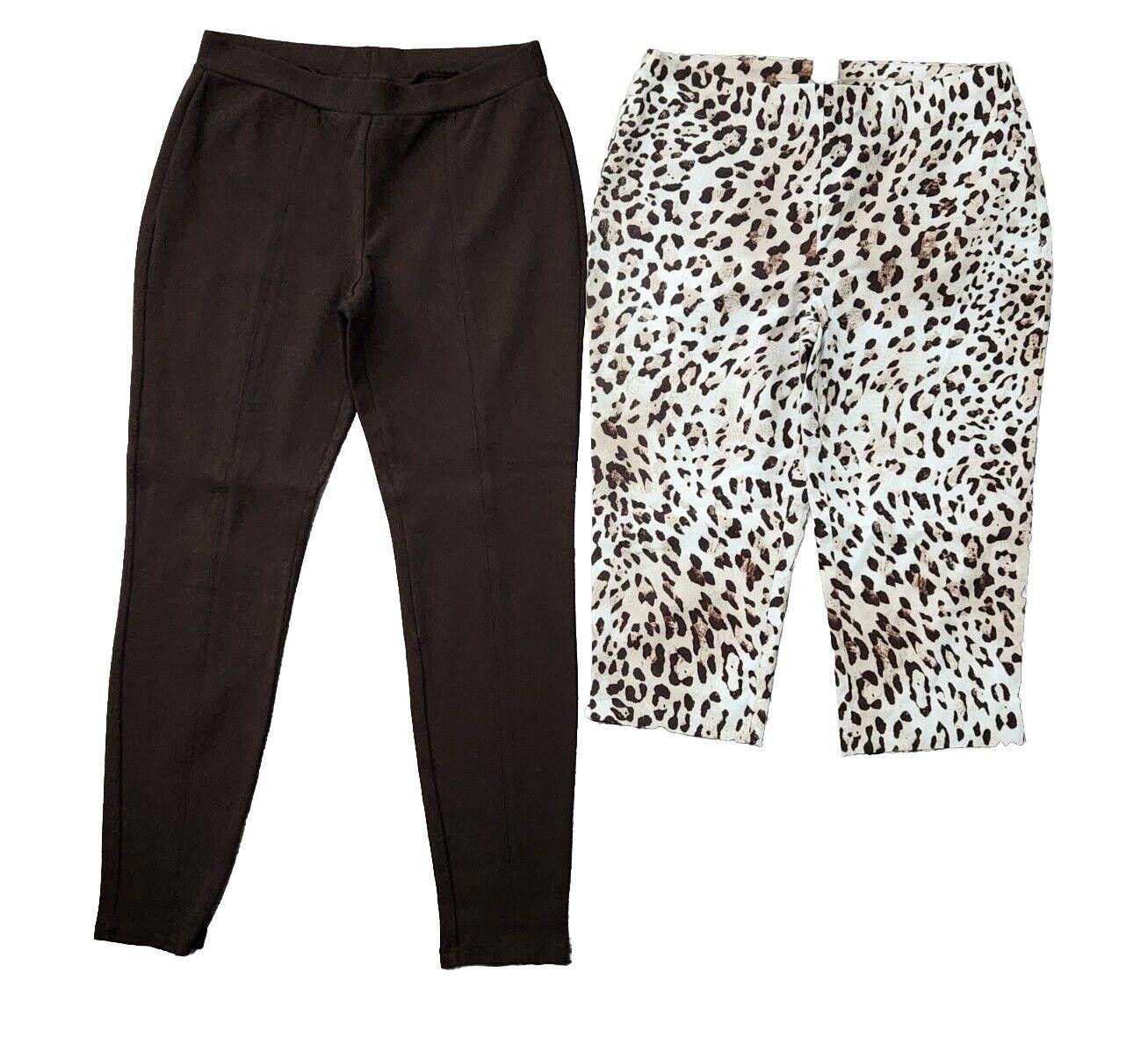 Chicos Chicos Pants Lot Size 0 Leopard Capris Brown So Slimming Size 27" / US 4 / IT 40 - 1 Thumbnail