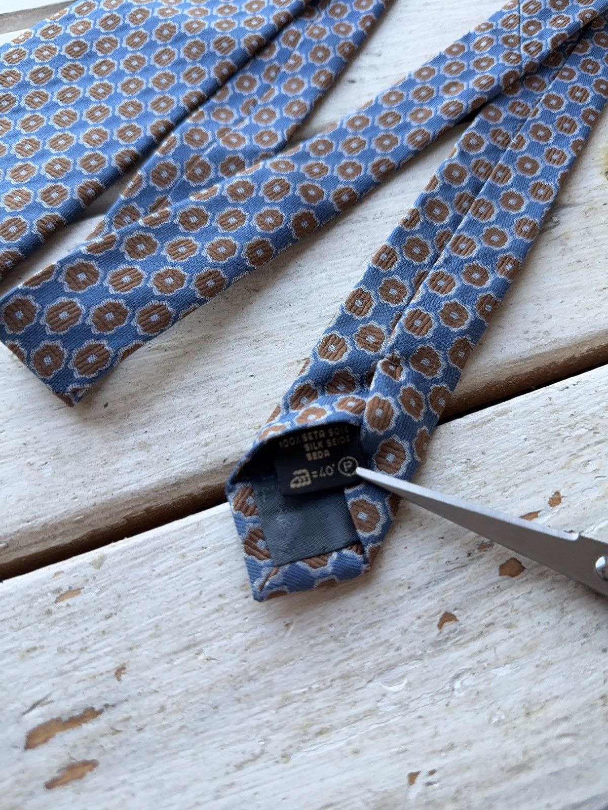 Ermenegildo Zegna × Vintage Ermenegildo Zegna Vintage Silk Tie Geometric Italy Size ONE SIZE - 4 Thumbnail