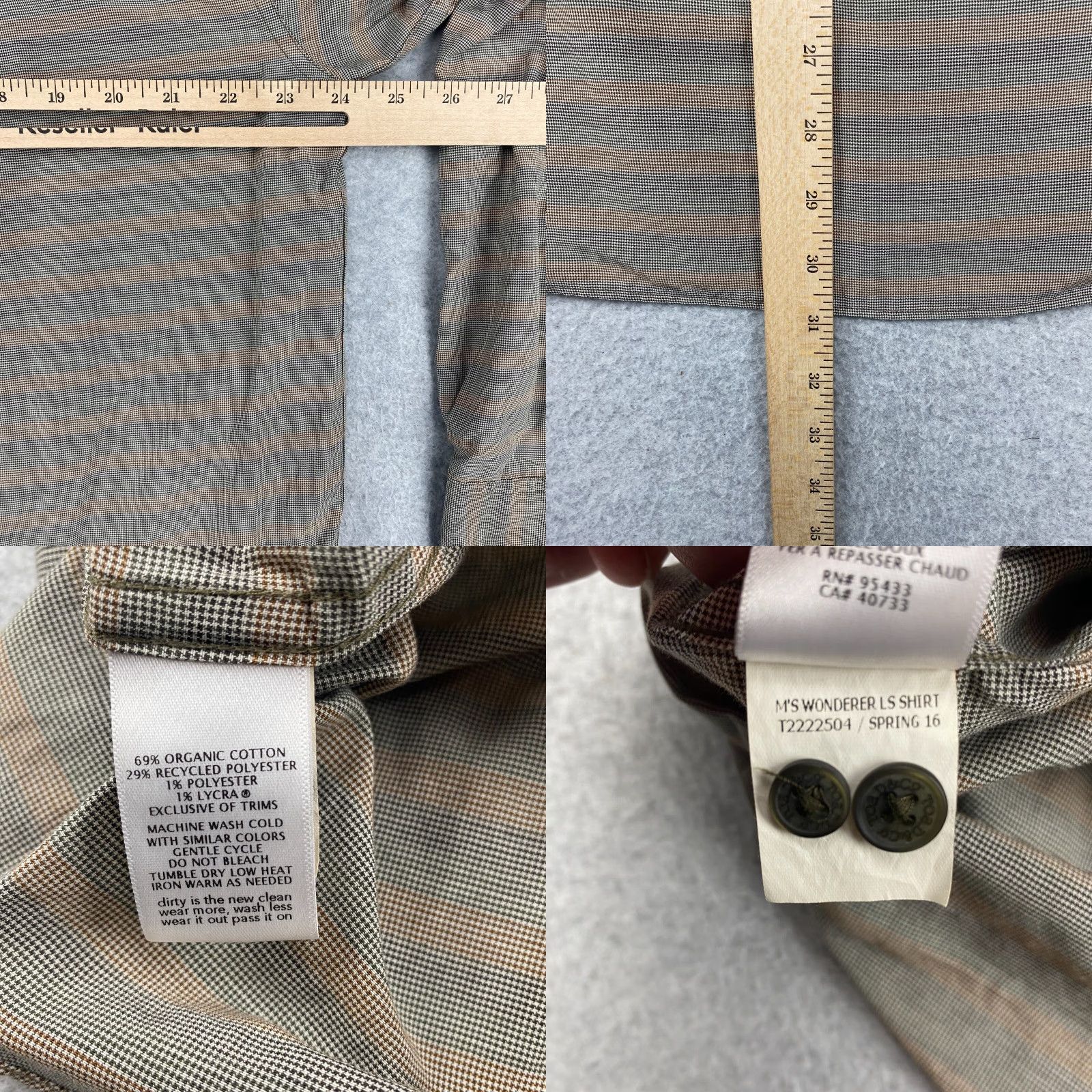 Toad&Co Toad&Co Shirt Mens XL Long Sleeve Button Up Pocket Mini Houndstooth Gray Size US XL / EU 56 / 4 - 8 Thumbnail