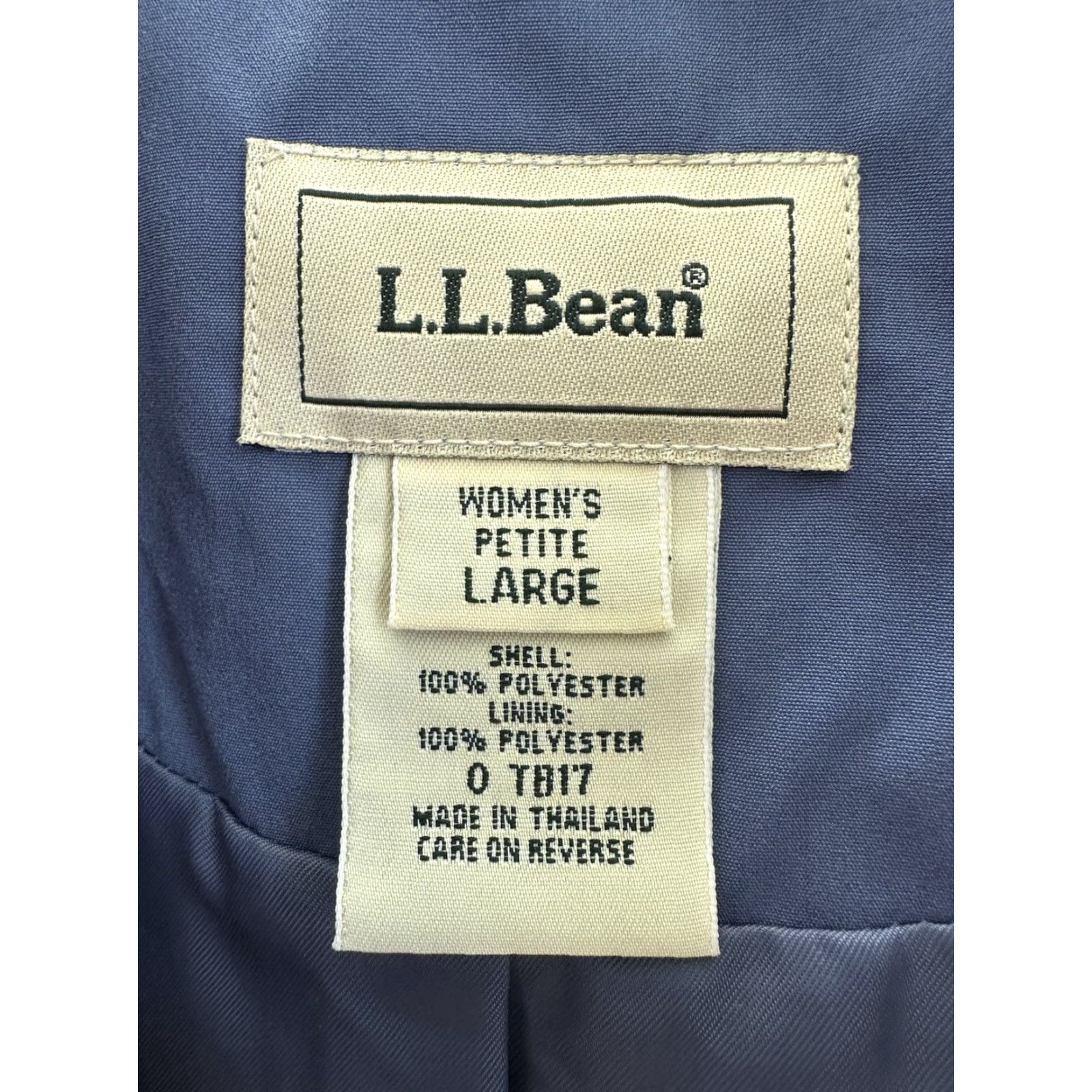 Vintage L.L. Bean Womens Jacket Petite Large Dark Blue Zip Up Hooded Trench Coat Jacket Coat Size L / US 10 / IT 46 - 5 Thumbnail