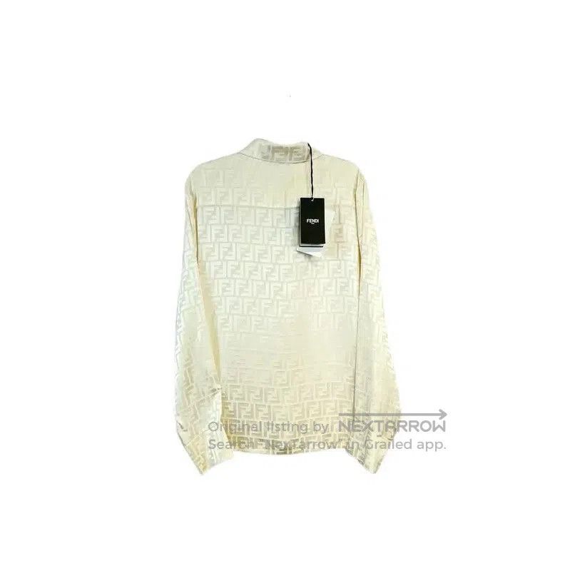 Fendi Fendi Women's Silk Long Sleeve Shirt in White . Size L / US 10 / IT 46 - 2 Thumbnail