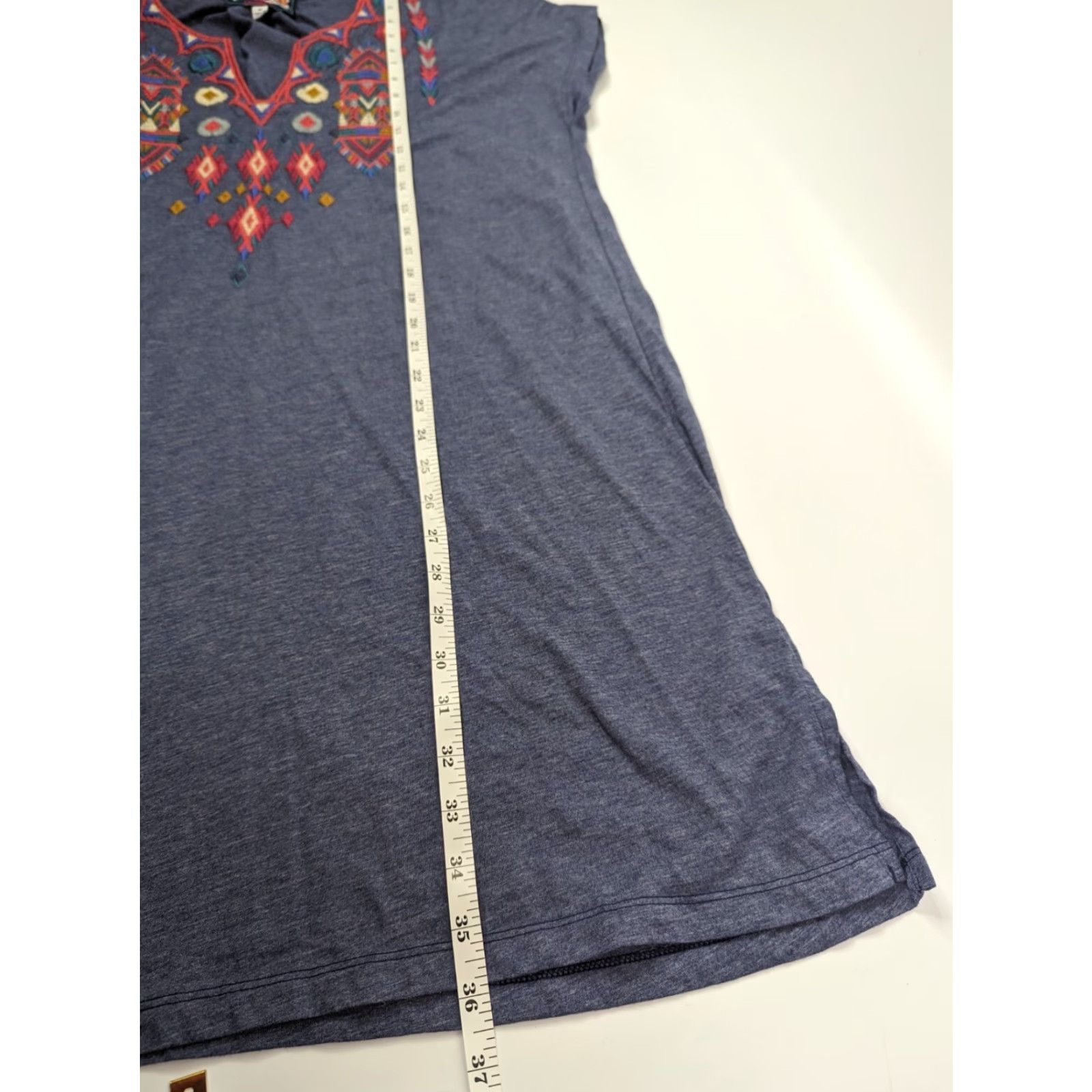 Johnny Was Johnny Was Blue Etienne Easy Tunic Dress Embroidered Boho Medium J35119-2L Shirt Dress Womens Size M / US 6-8 / IT 42-44 - 5 Thumbnail