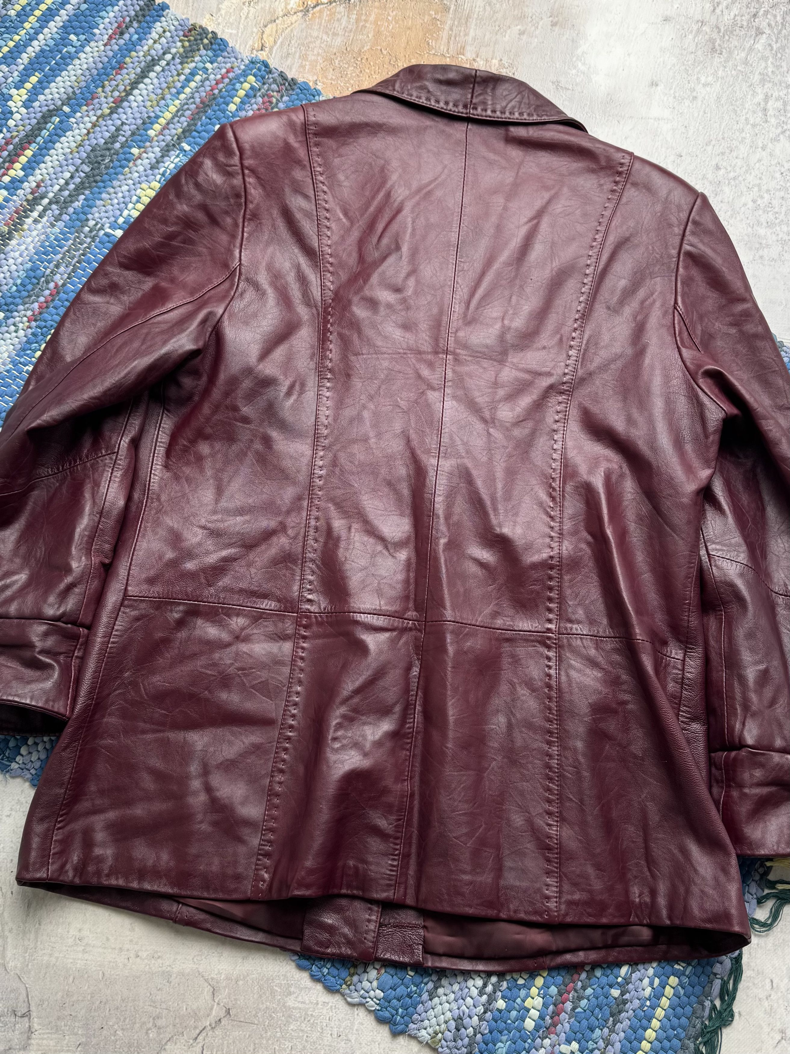 Vintage Vintage Genuine Leather Button Front Casual Mid Length Coat Size L / US 10 / IT 46 - 10 Thumbnail