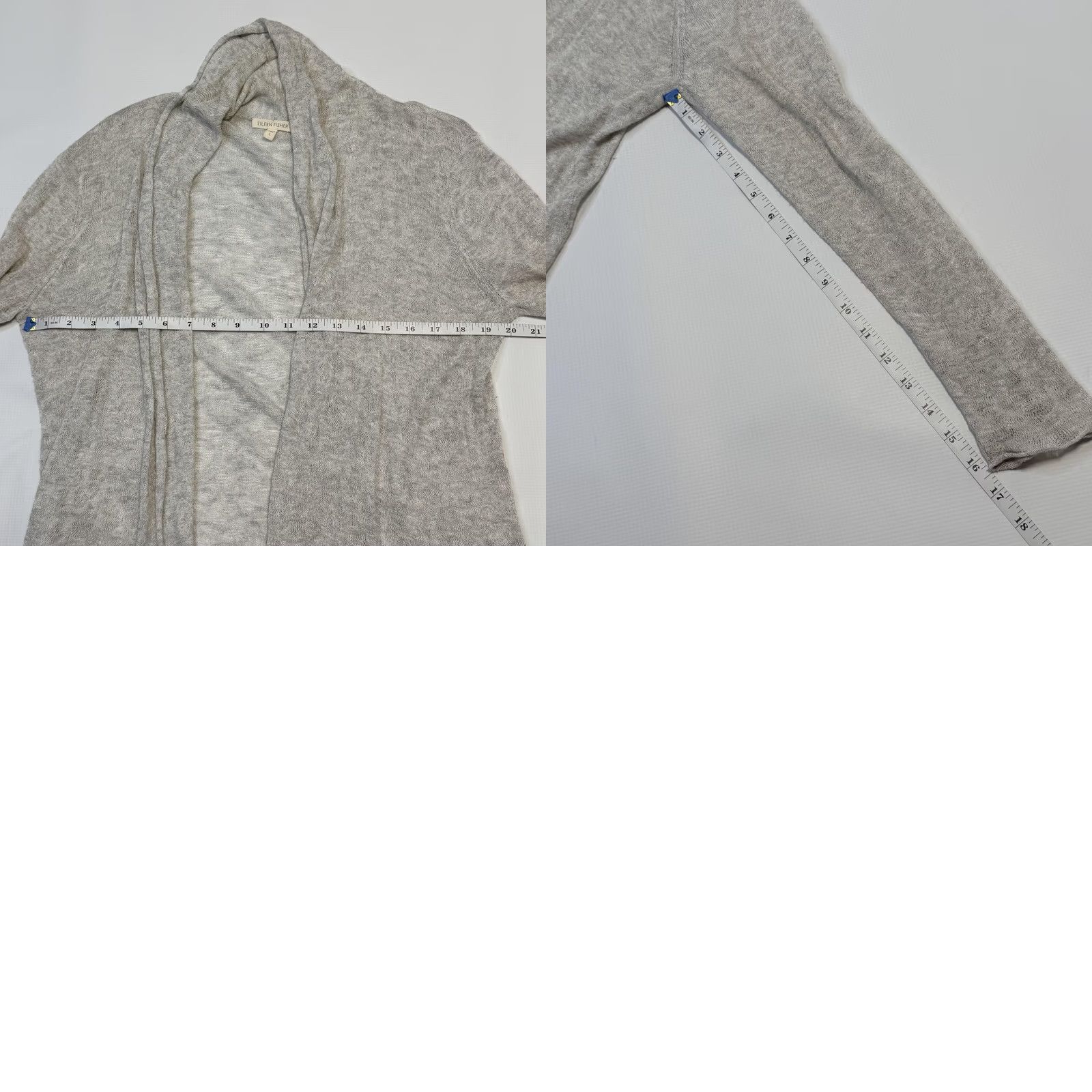 Eileen Fisher VINTAGE Eileen Fisher Cardigan Sweater Womens Large Gray Linen Blend Open Front Draped Size L / US 10 / IT 46 - 8 Thumbnail