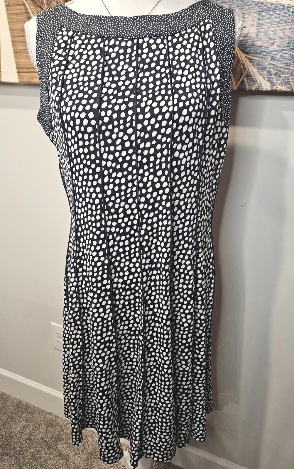 Designer Perceptions Polka Dot Slip Dress Size L / US 10 / IT 46 - 1 Thumbnail