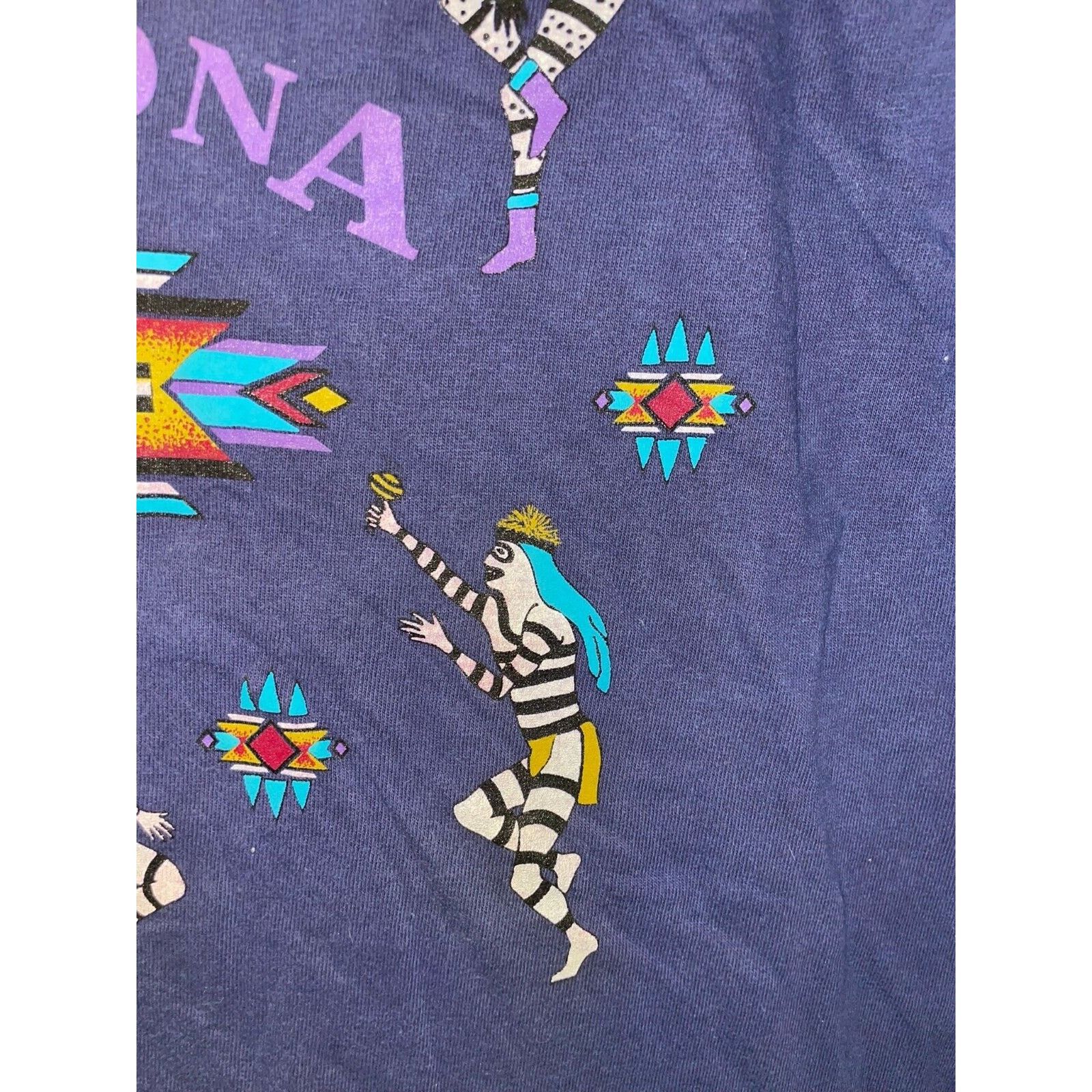 Vintage 1990s AZ Arizona Native American Striped Indian Dance Shirt Size US L / EU 52-54 / 3 - 8 Thumbnail