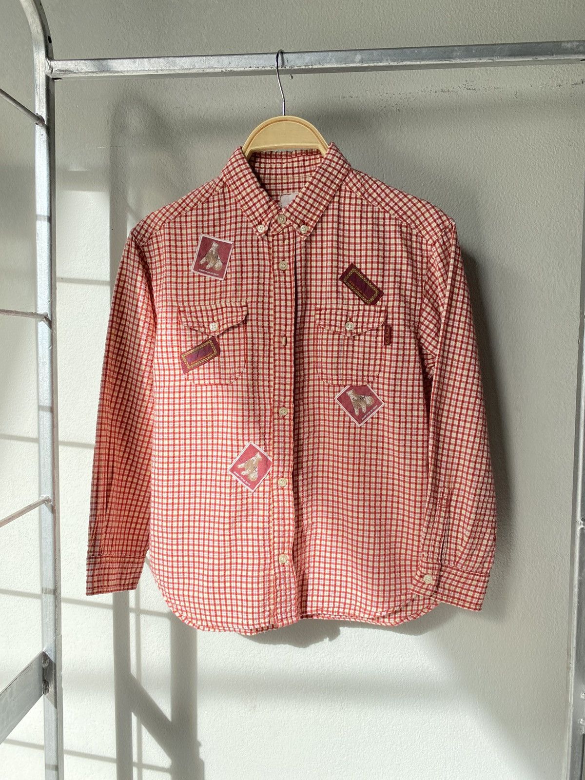 Karl Helmut Karl Helmut Red Checkered Shirt with Decorative Patches Size US S / EU 44-46 / 1 - 1 Thumbnail