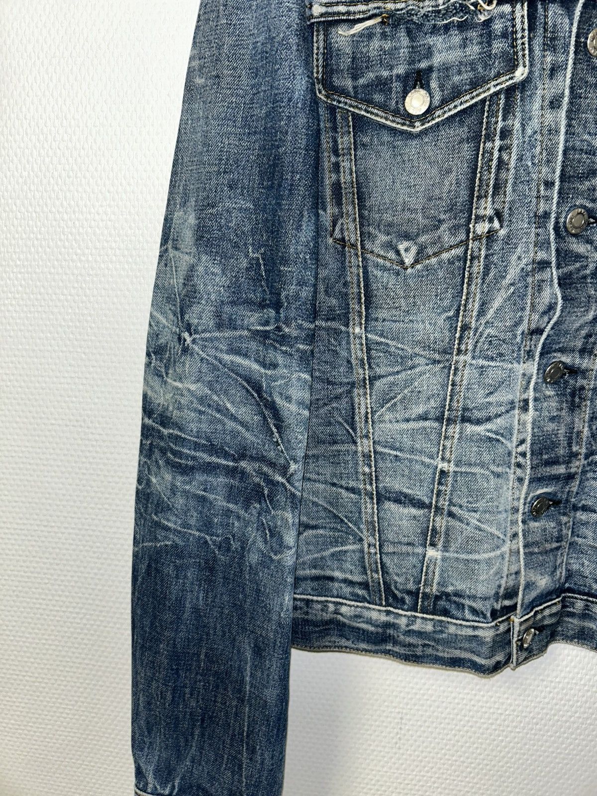 Helmut Lang 2004 Marble Wash Broken Denim Jacket Size US M / EU 48-50 / 2 - 3 Thumbnail