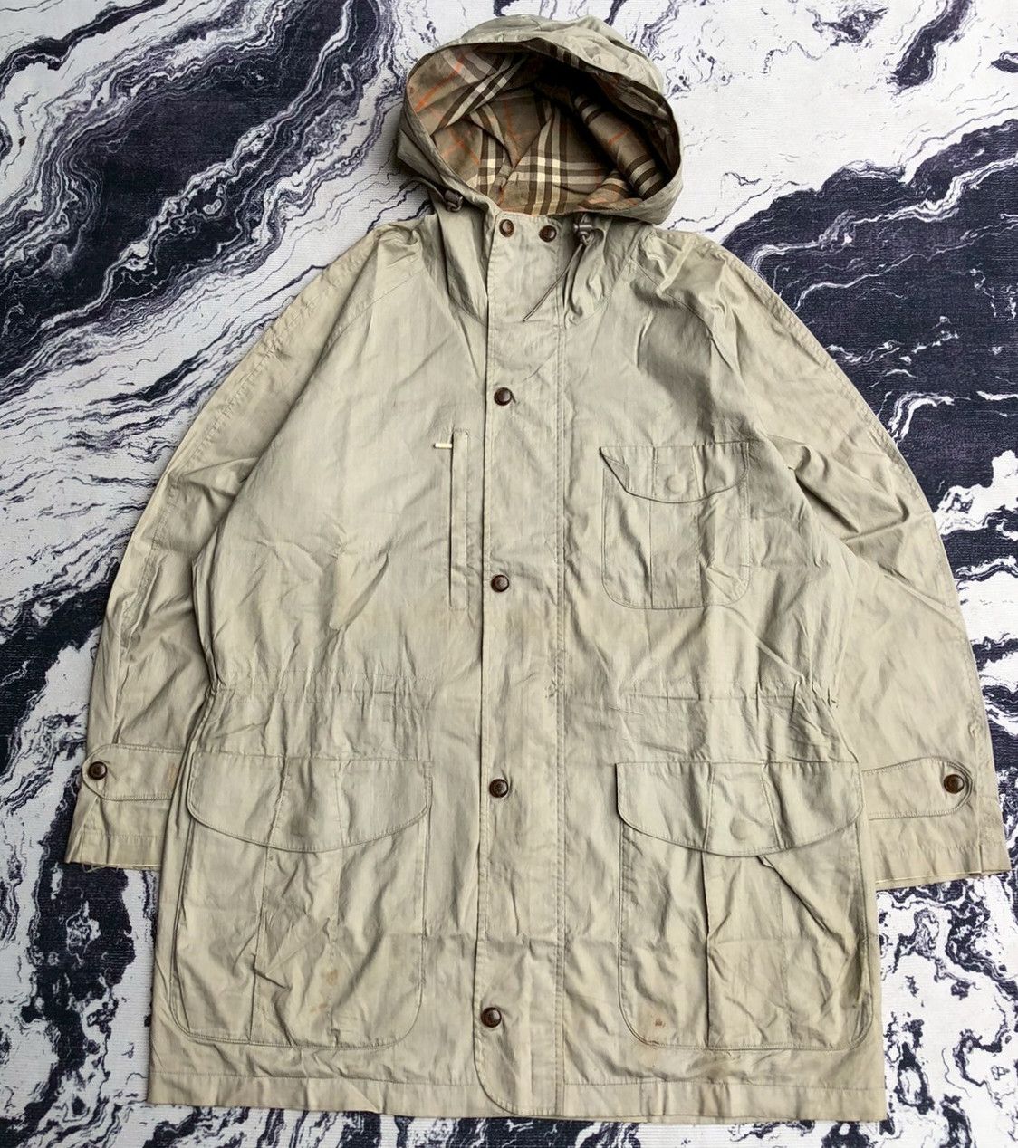 Burberry Vintage 90s Burberrys Hooded Field Parkas Size US L / EU 52-54 / 3 - 2 Thumbnail