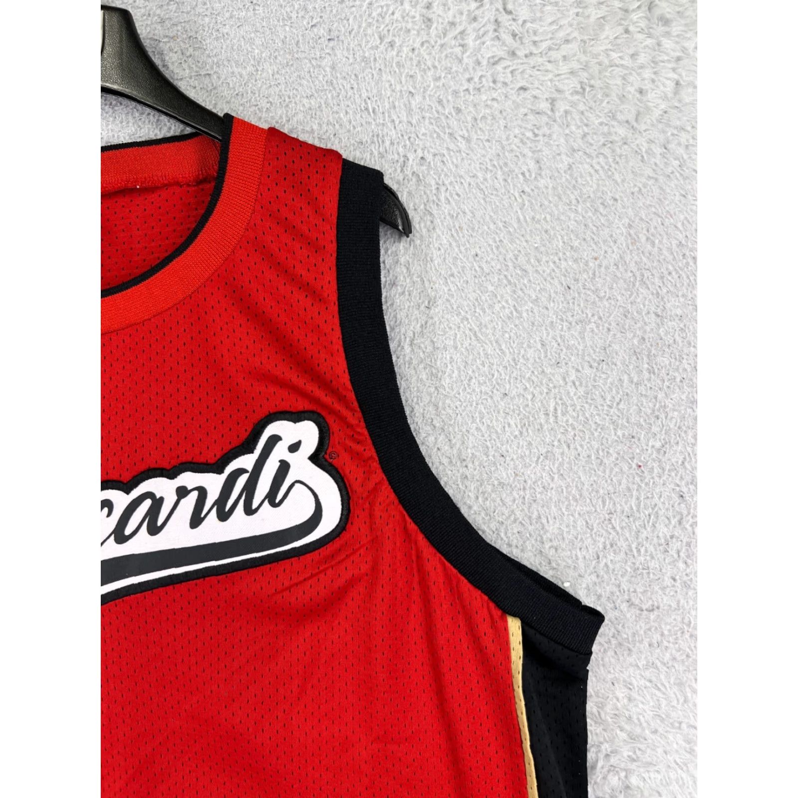 Vintage VINTAGE Bacardi Basketball Jersey Mens XL Red Black Logo Embroidered Knit Polyester Short Sleeve V-Neck T-Shirt Beach 90s Size US XL / EU 56 / 4 - 5 Thumbnail