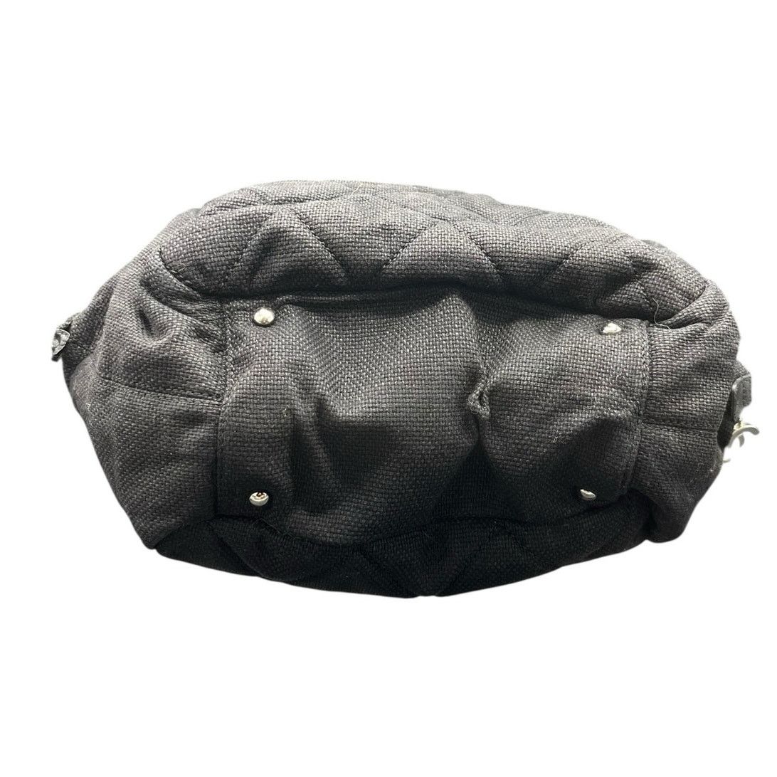 Chanel Chanel Biarritz Black Quilted Canvas Bowler Bag Size ONE SIZE - 4 Thumbnail