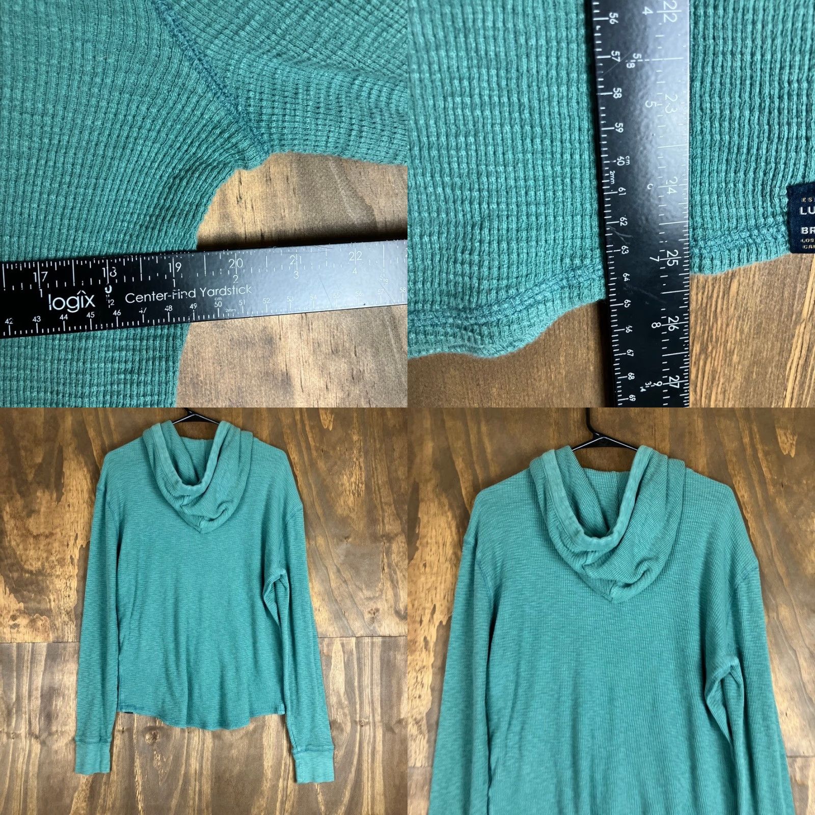 Lucky Brand Lucky Brand Sweater Mens Pullover Knitted Hoodie - Sea Pine 100% Cotton Small Green Thermal Casual Workwear Mens Size US S / EU 44-46 / 1 - 8 Thumbnail