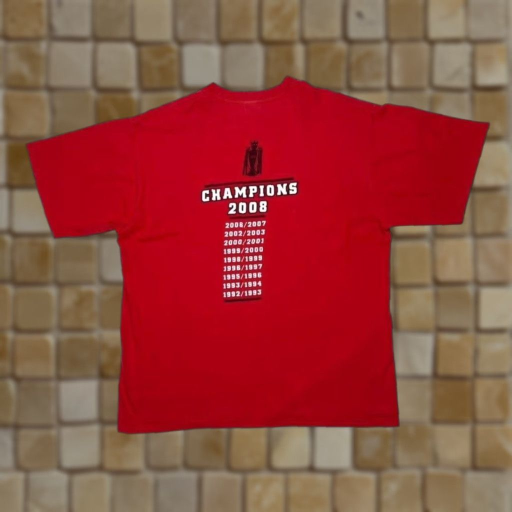 Jerzees Manchester United FC “2007/2008 Champions” Football Souvenir Graphic T-Shirt Large Red Mens L Shirt Size US L / EU 52-54 / 3 - 1 Thumbnail