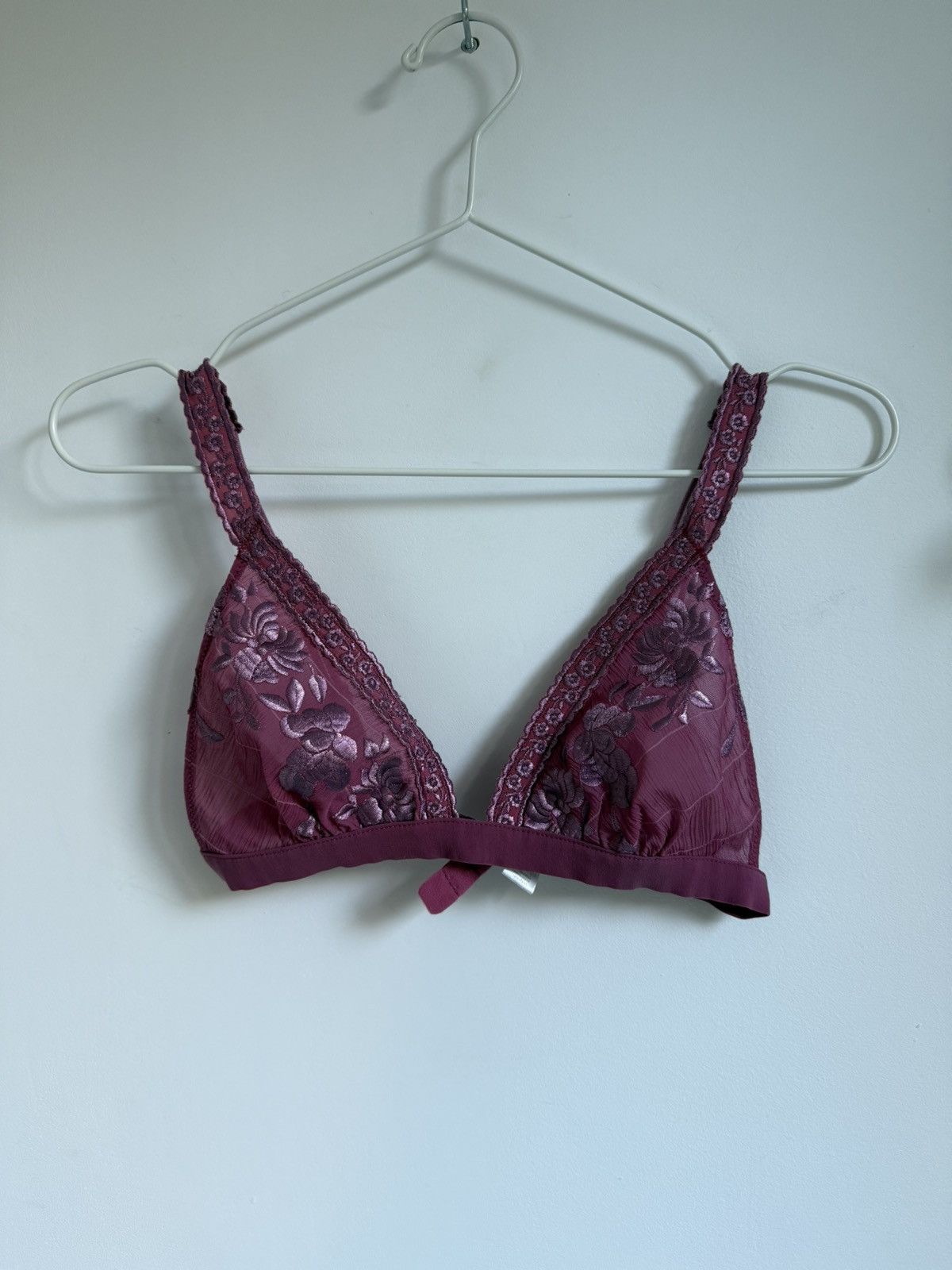Dior × Vintage Christian Dior Vintage Silk Floral Bra in Pink Size ONE SIZE - 1 Thumbnail