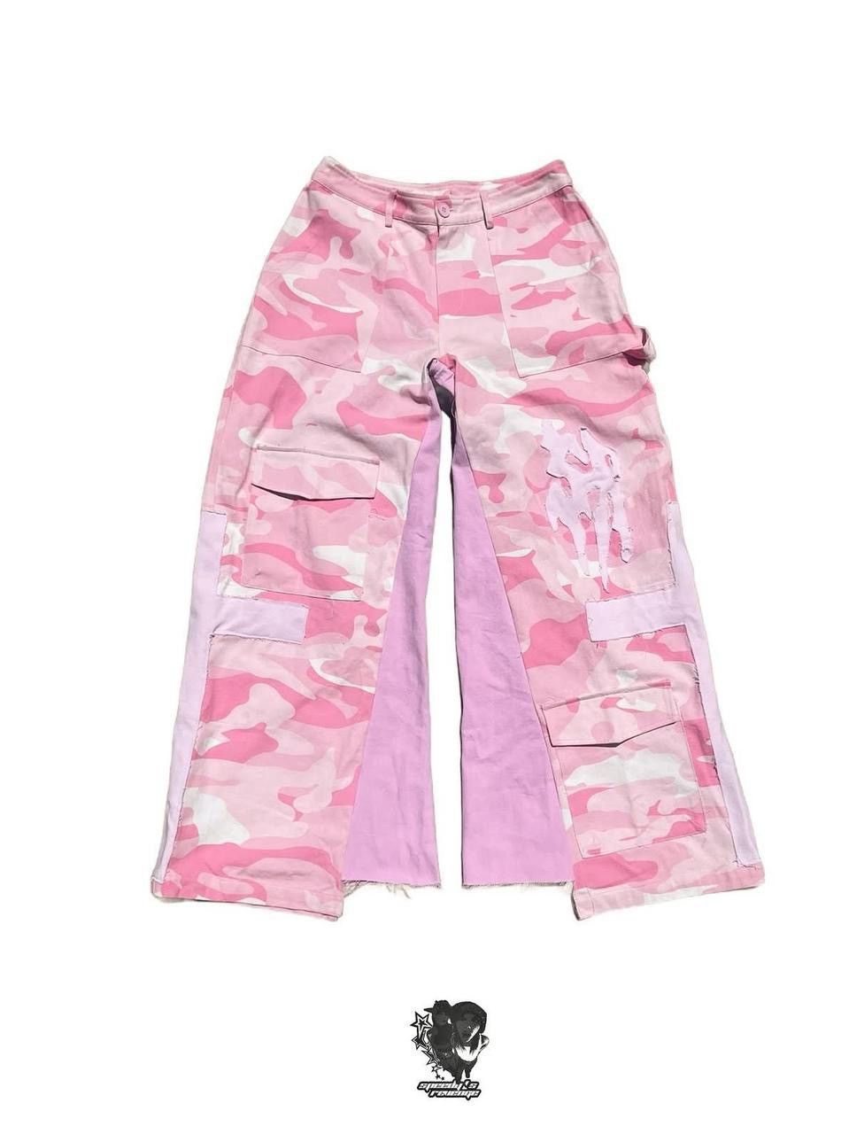 Handmade Pink Camo Pants Size US 30 / EU 46 - 7 Thumbnail