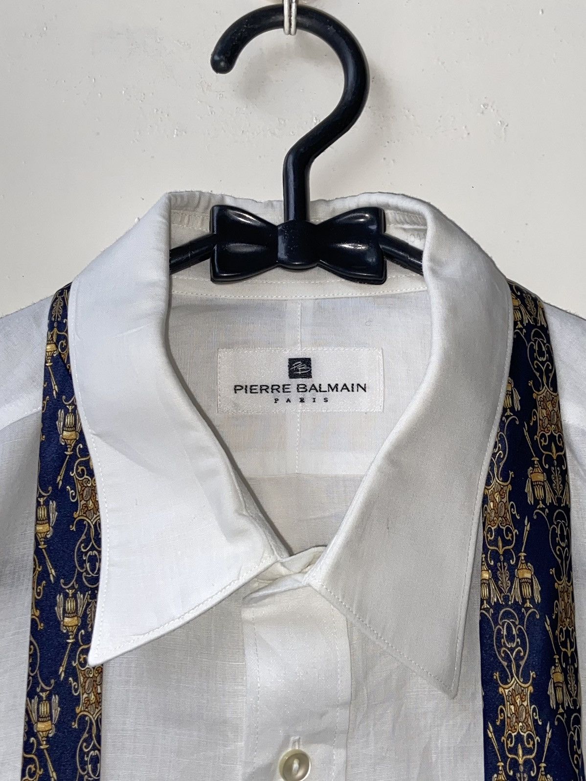 Pierre Balmain PIERRE BALMAIN Paris White Shirt Tie Size US L / EU 52-54 / 3 - 12 Thumbnail