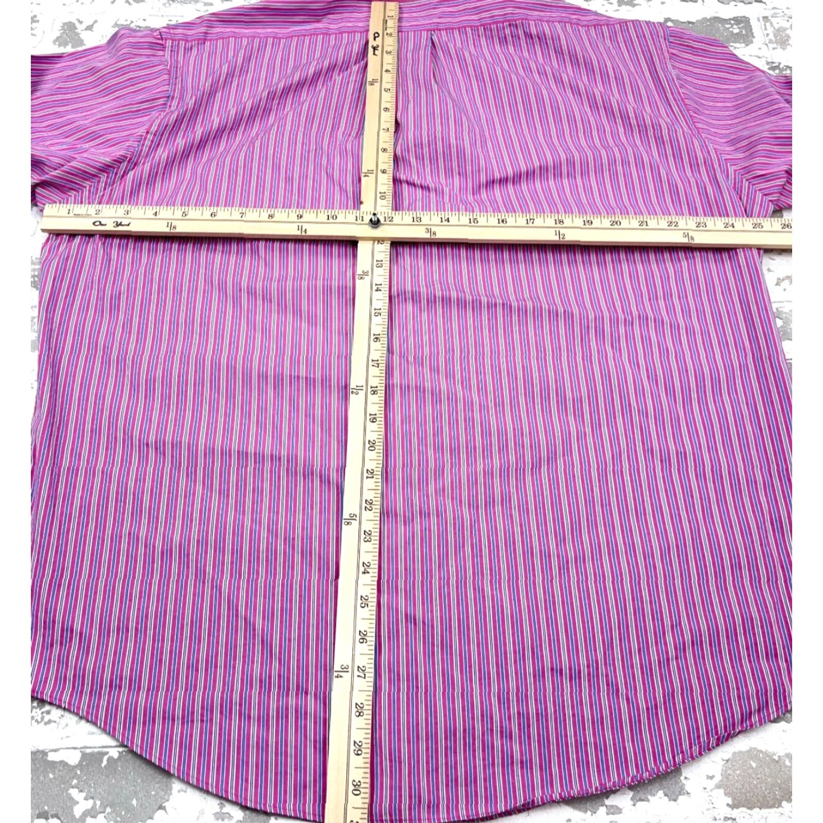 Brooks Brothers Brooks Brothers Shirt Men XL Pink Blue Striped Slim Fit Button-Up Dress Poplin Size 46R - 7 Thumbnail