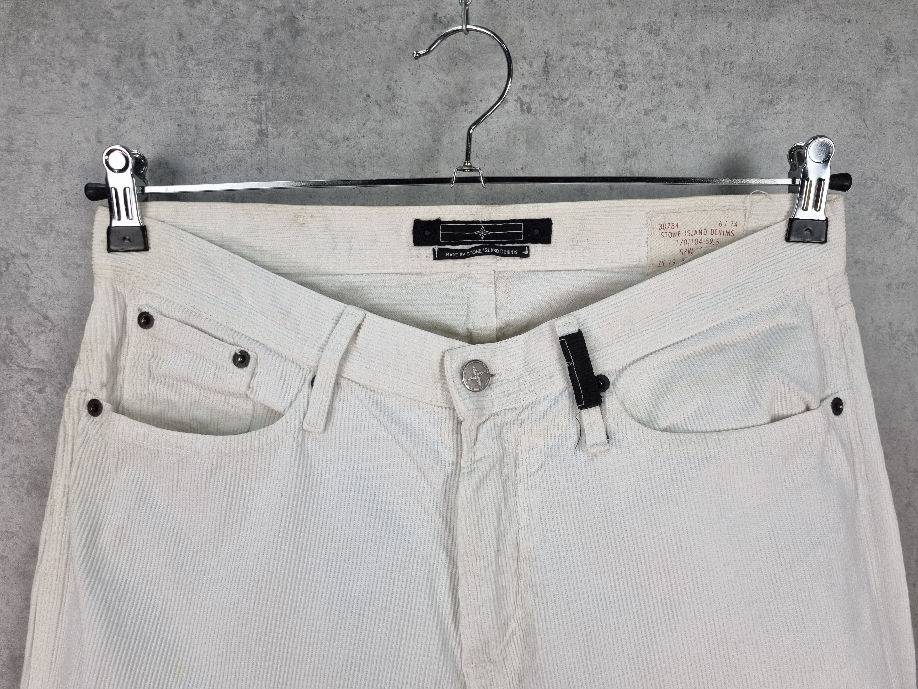 Stone Island × Vintage Dirty Corduroy Stone Island White Slim Fit Pants Size US 31 - 6 Thumbnail