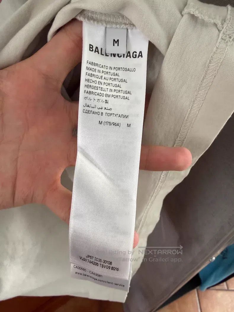 Balenciaga Balenciaga Blue Embroidery Logo Destroyed Short Sleeve T-S Size US M / EU 48-50 / 2 - 4 Thumbnail