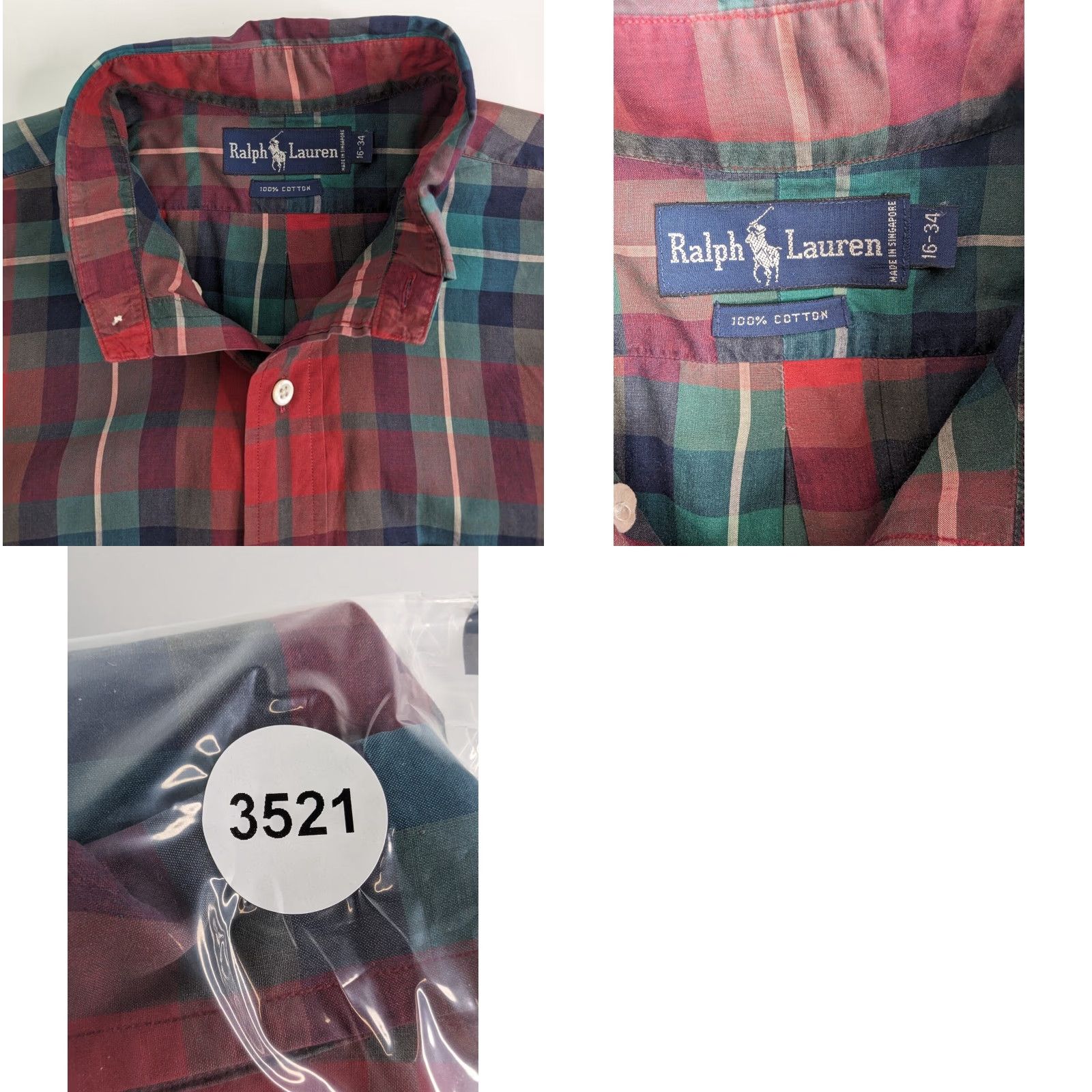Ralph Lauren Ralph Lauren Shirt Men's Red Green Plaid Long Sleeve Button Down 16-34 Size US L / EU 52-54 / 3 - 8 Thumbnail