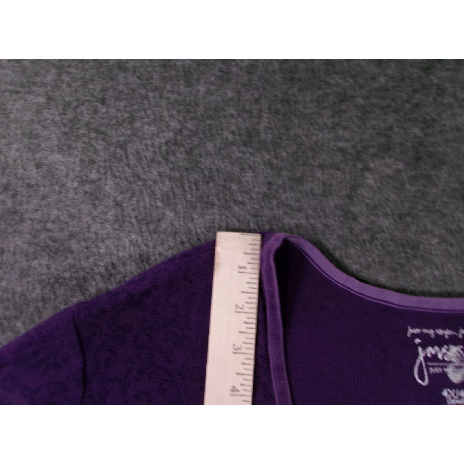 Vintage Just My Style Top Womens 4X Plus Size Scoop Neck 3/4 Sleeve Purple Waffle Knit Animal Print Casual Blouse Size XXL / US 16-18 / IT 52-54 - 4 Thumbnail