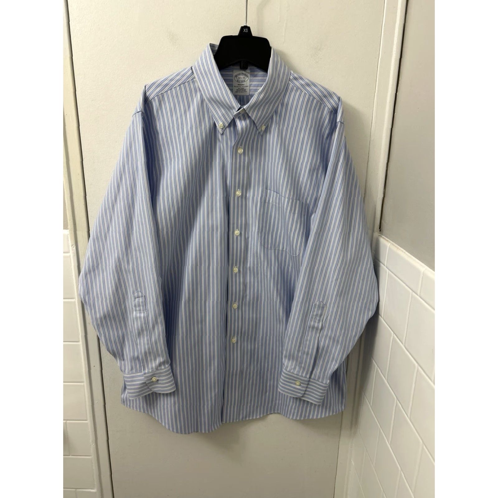 Brooks Brothers Brooks Brothers Original Polo Shirt Mens 16.5 Blue White Striped Button Up L/S Dress Shirt Size US XL / EU 56 / 4 - 2 Thumbnail