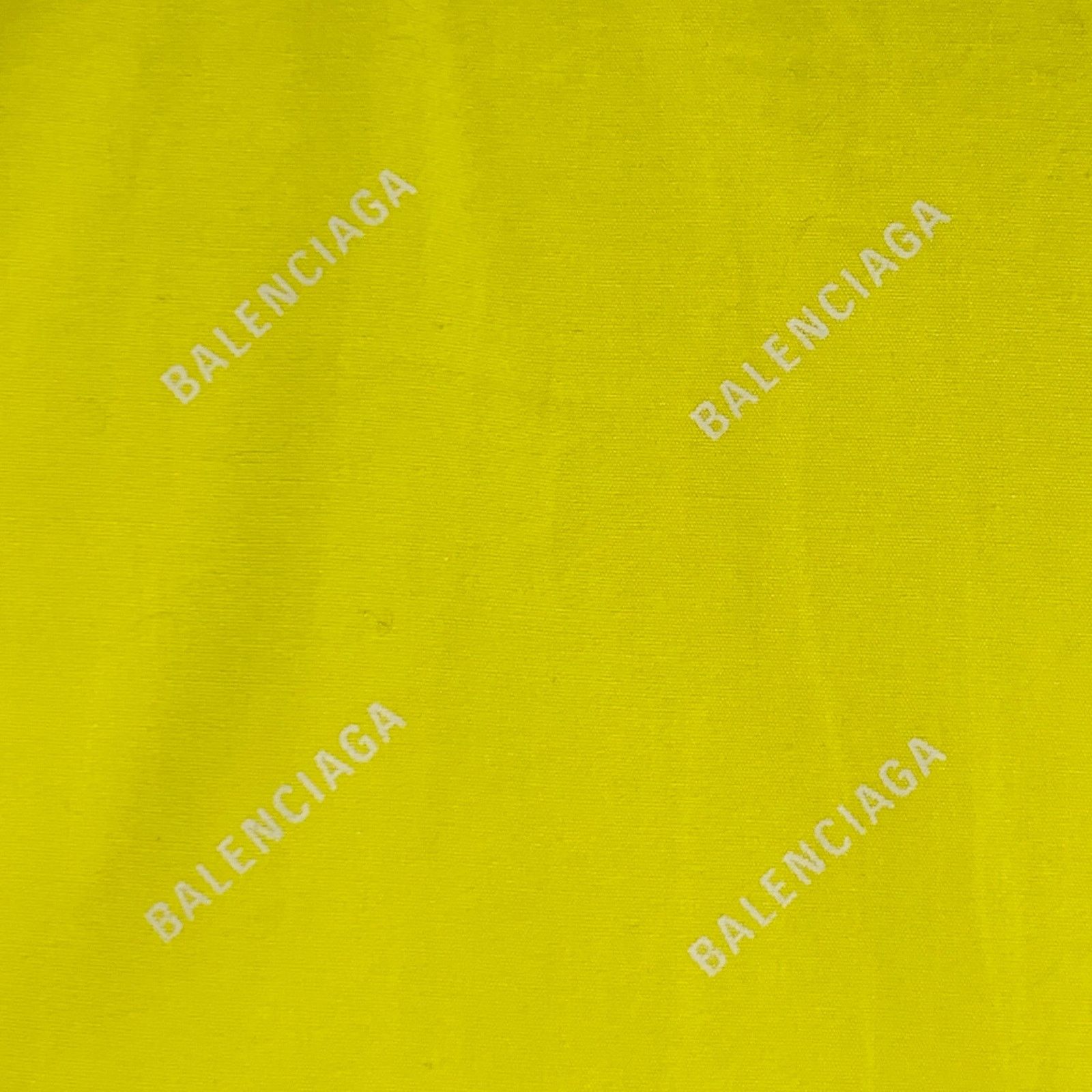 Balenciaga Yellow White Logo Cotton Button Down Collar Oversized Shirt Size US M / EU 48-50 / 2 - 2 Thumbnail