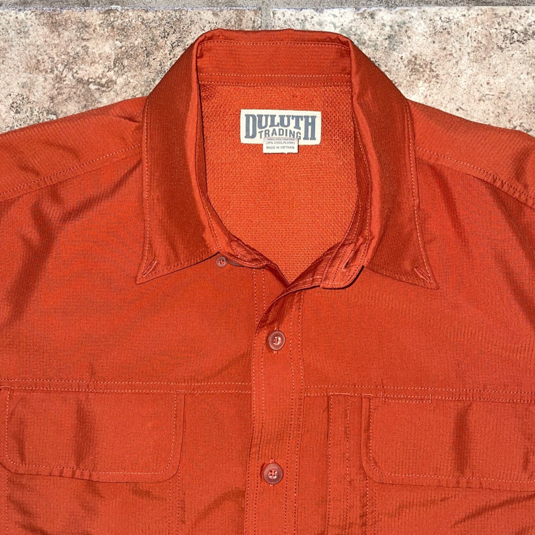 CO DULUTH TRADING CO Button-Up Shirt Mens M Orange Solid Long Sleeve Button-Front Shirt Mens M Orange Size US M / EU 48-50 / 2 - 2 Thumbnail