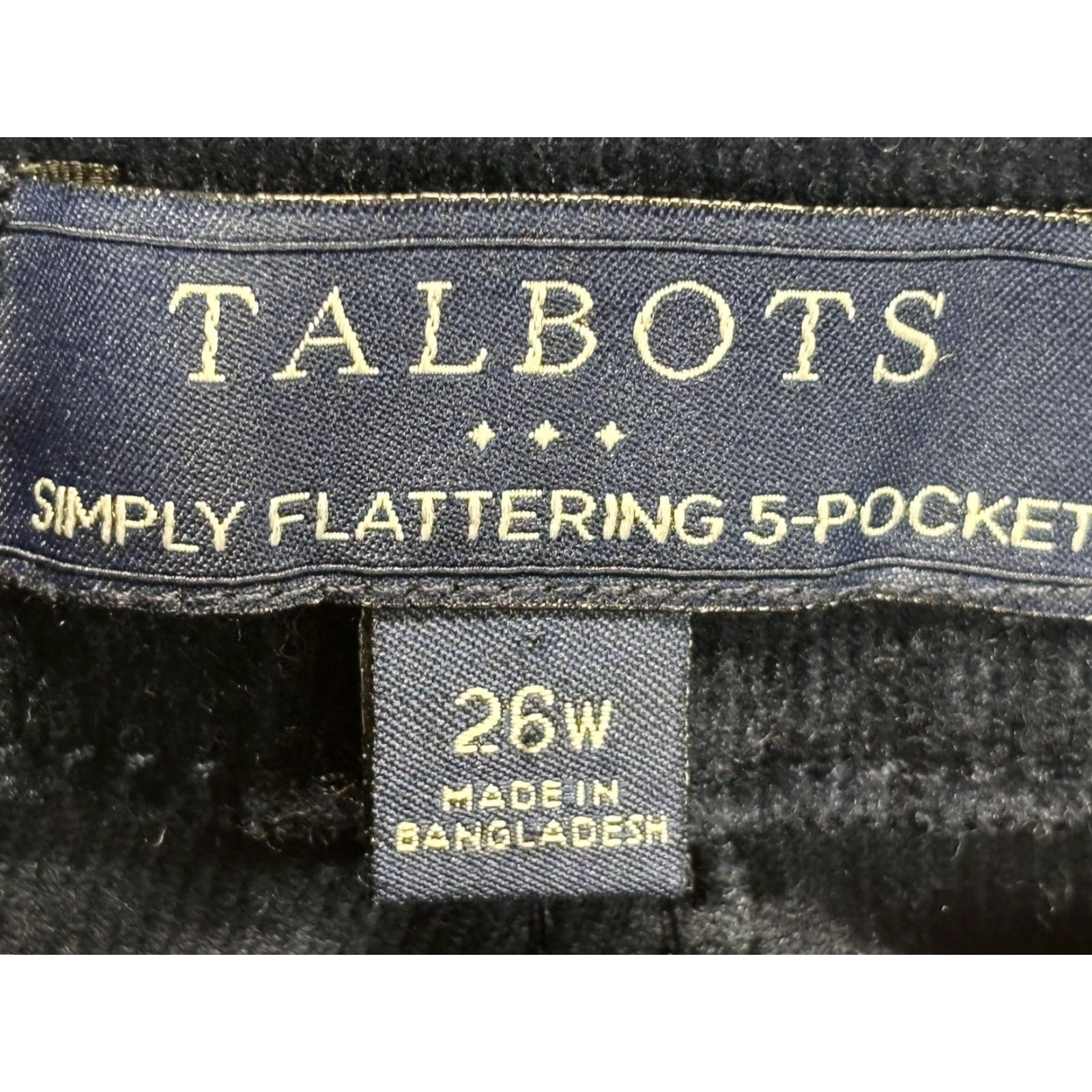 Talbots Talbots Plus Size 26W Navy Corduroy Pants 5 Pocket Straight Leg Womens Size 26" / US 2 / IT 38 - 5 Thumbnail