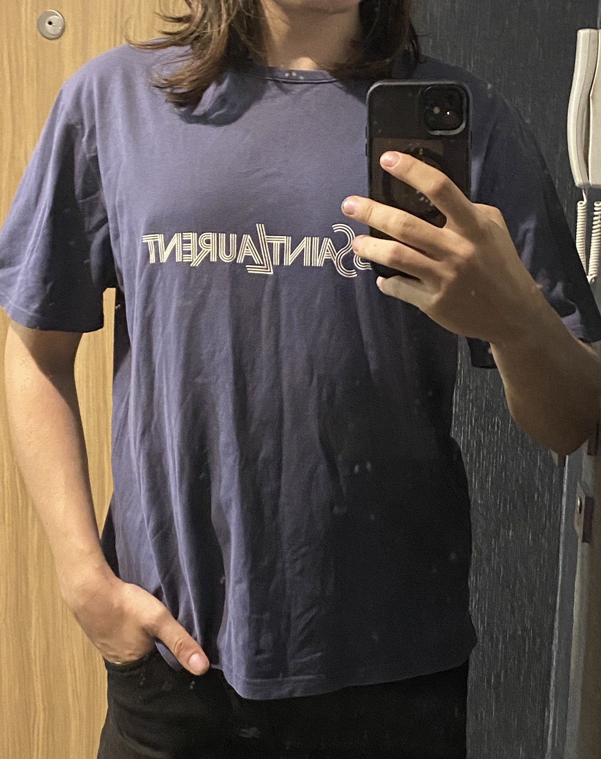 Vintage Yves Saint Laurent YSL T shirt Big Logo Grailed
