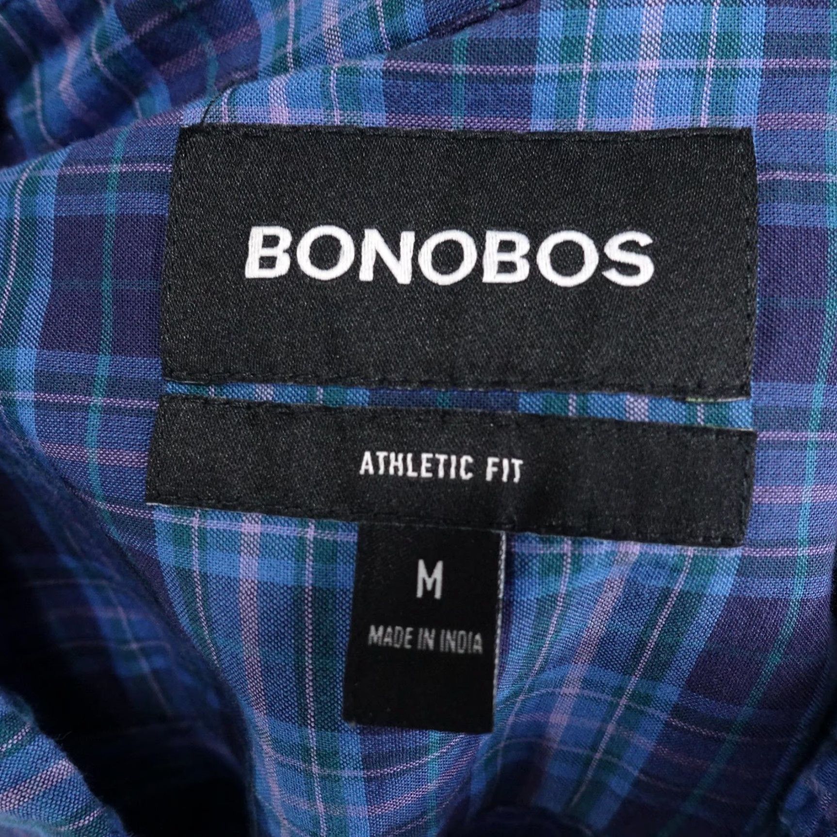 Bonobos Bonobos Shirt Mens Medium Blue Plaid Athletic Fit Long Sleeve Button-Up Stretch Size US M / EU 48-50 / 2 - 6 Thumbnail
