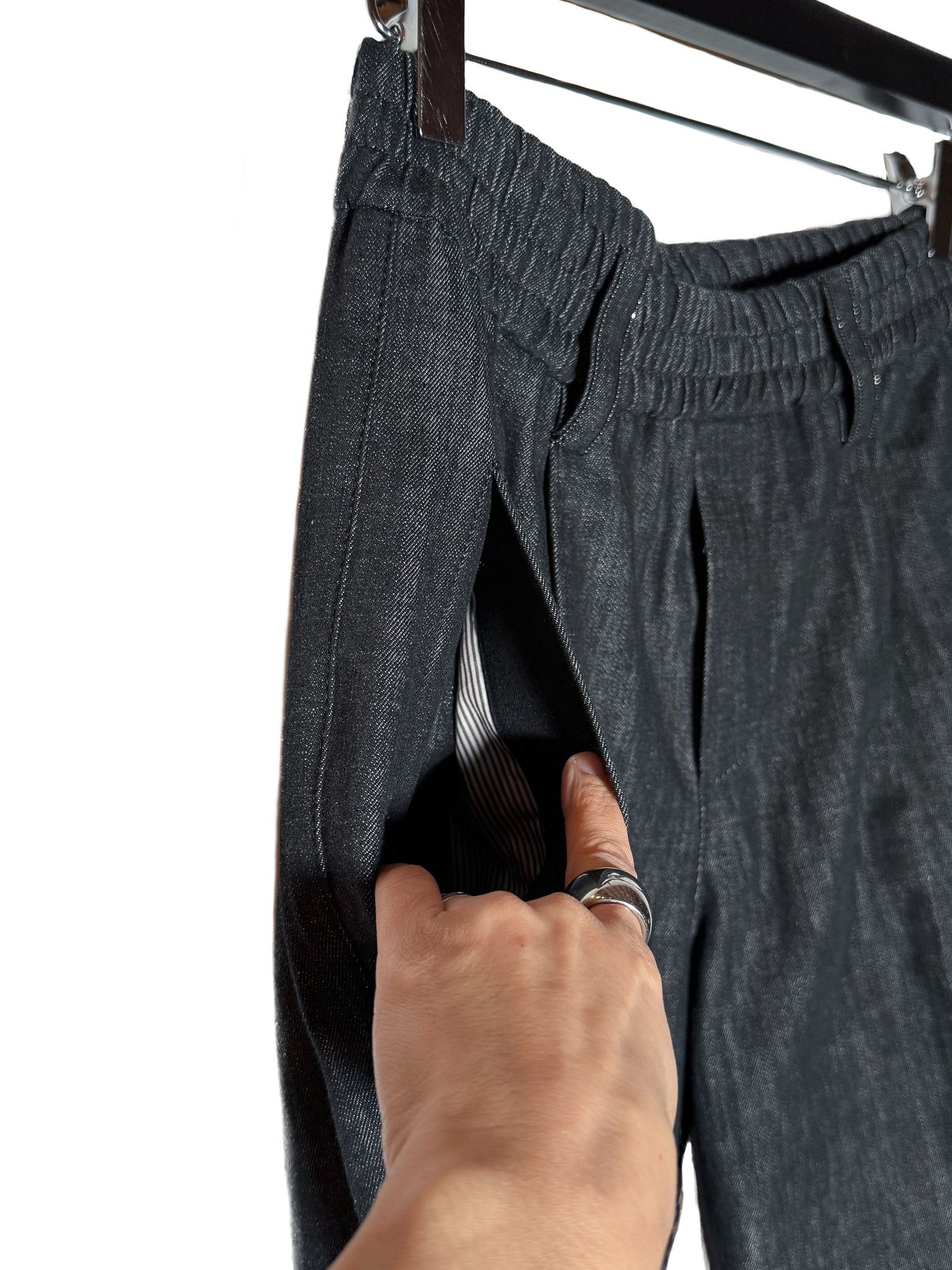 Brunello Cucinelli Brunello Cucinelli High Waisted Blue Black Jogger Jeans Size 26" / US 2 / IT 38 - 6 Thumbnail