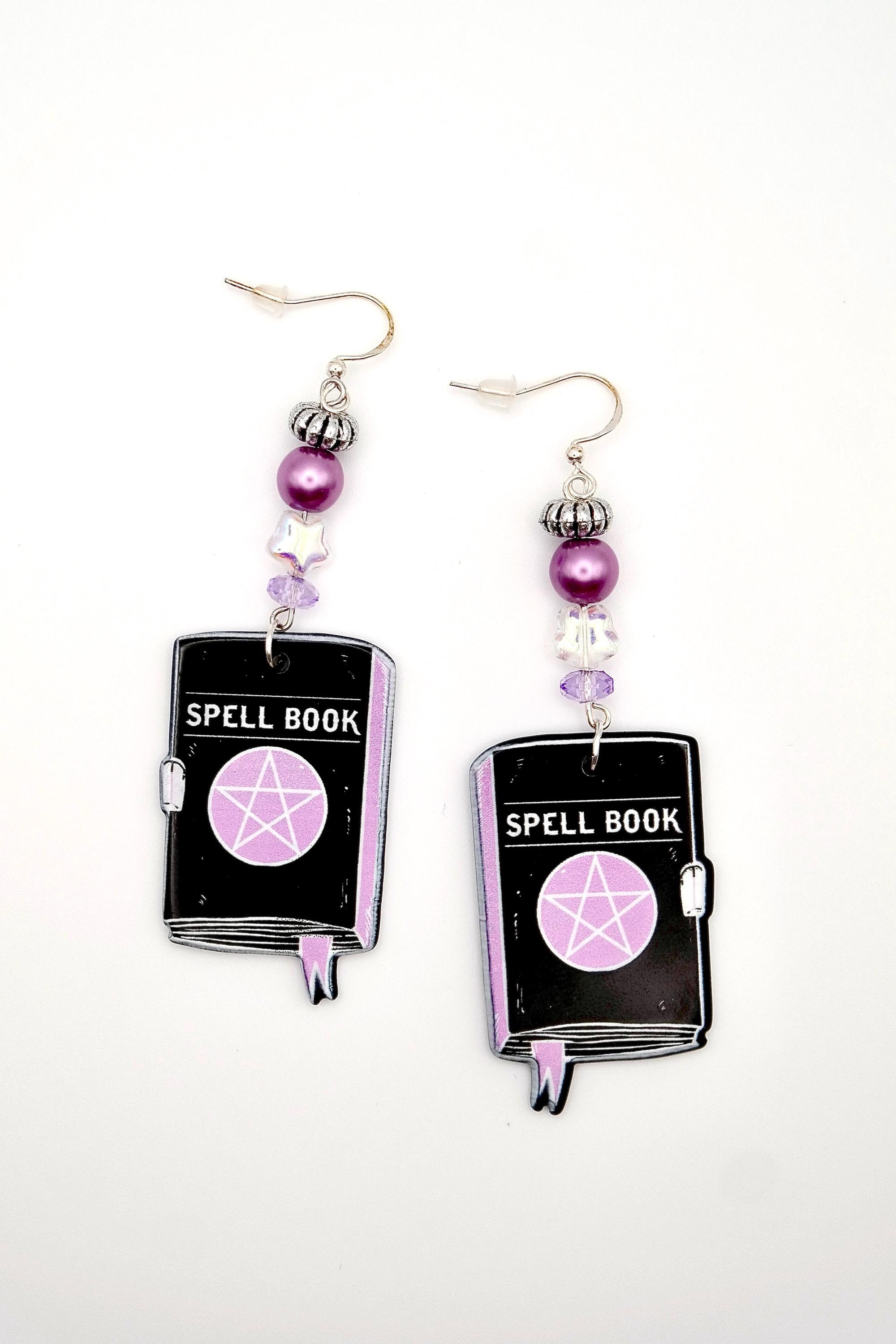 Handmade Witchy Black & Lavender Earrings Size ONE SIZE - 6 Thumbnail