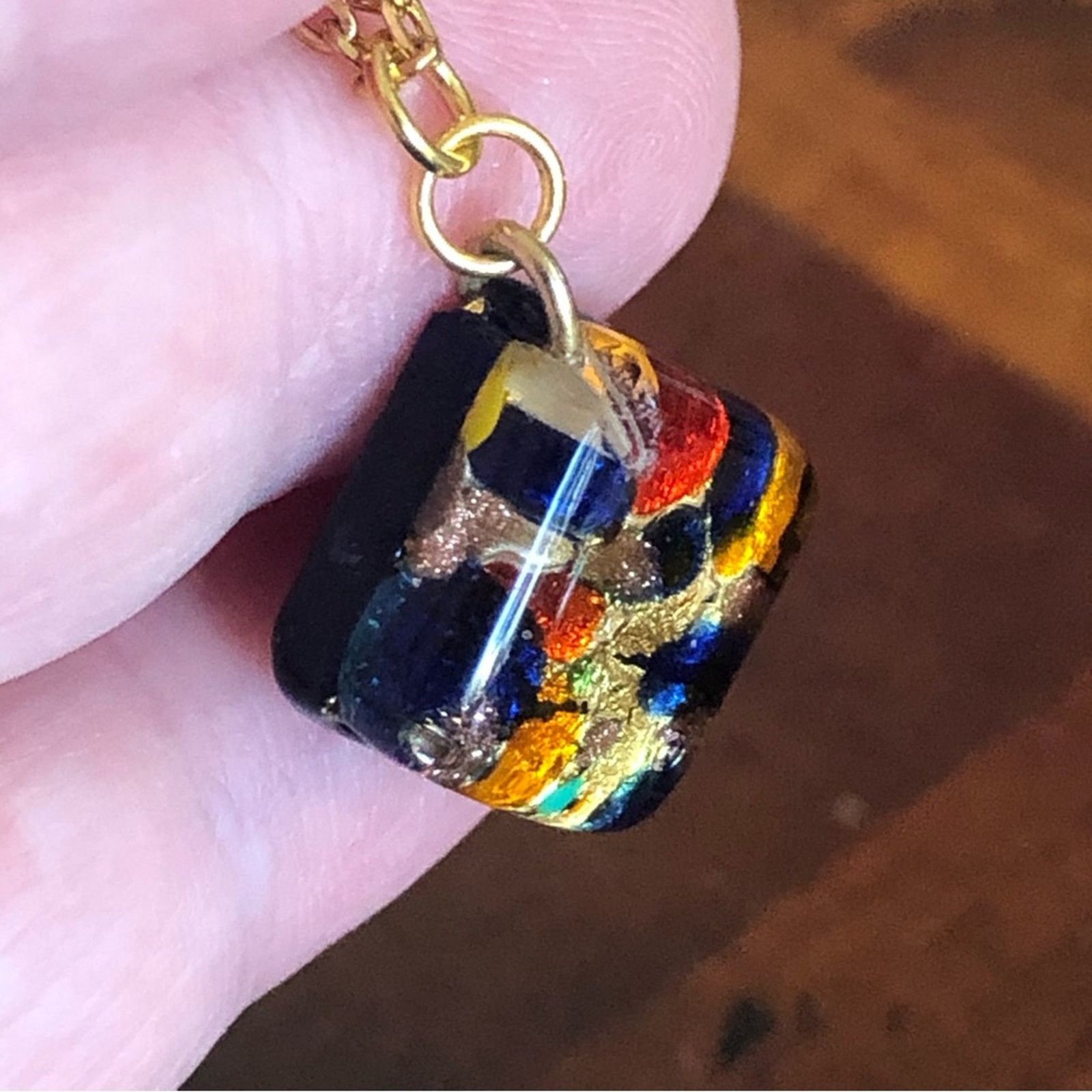 Handmade Hand crafted stained glass art pendant on chain necklace Size ONE SIZE - 3 Thumbnail