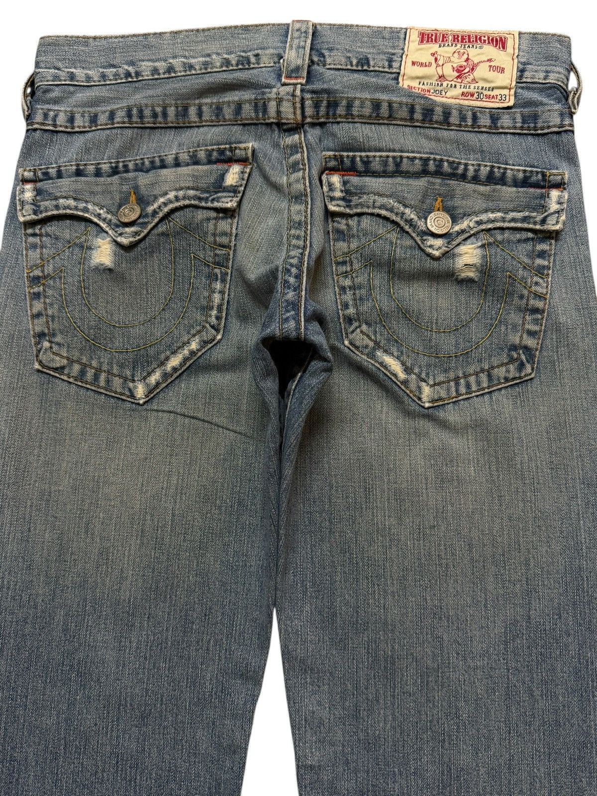 True Religion Vintage 90s Usa True Religion Faded Distress Wide Leg Flare Size US 33 - 4 Thumbnail