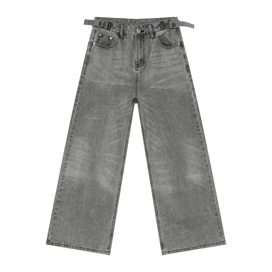 Japanese Brand Retro grey straight leg loose jeans Size US 32 / EU 48 - 5 Thumbnail