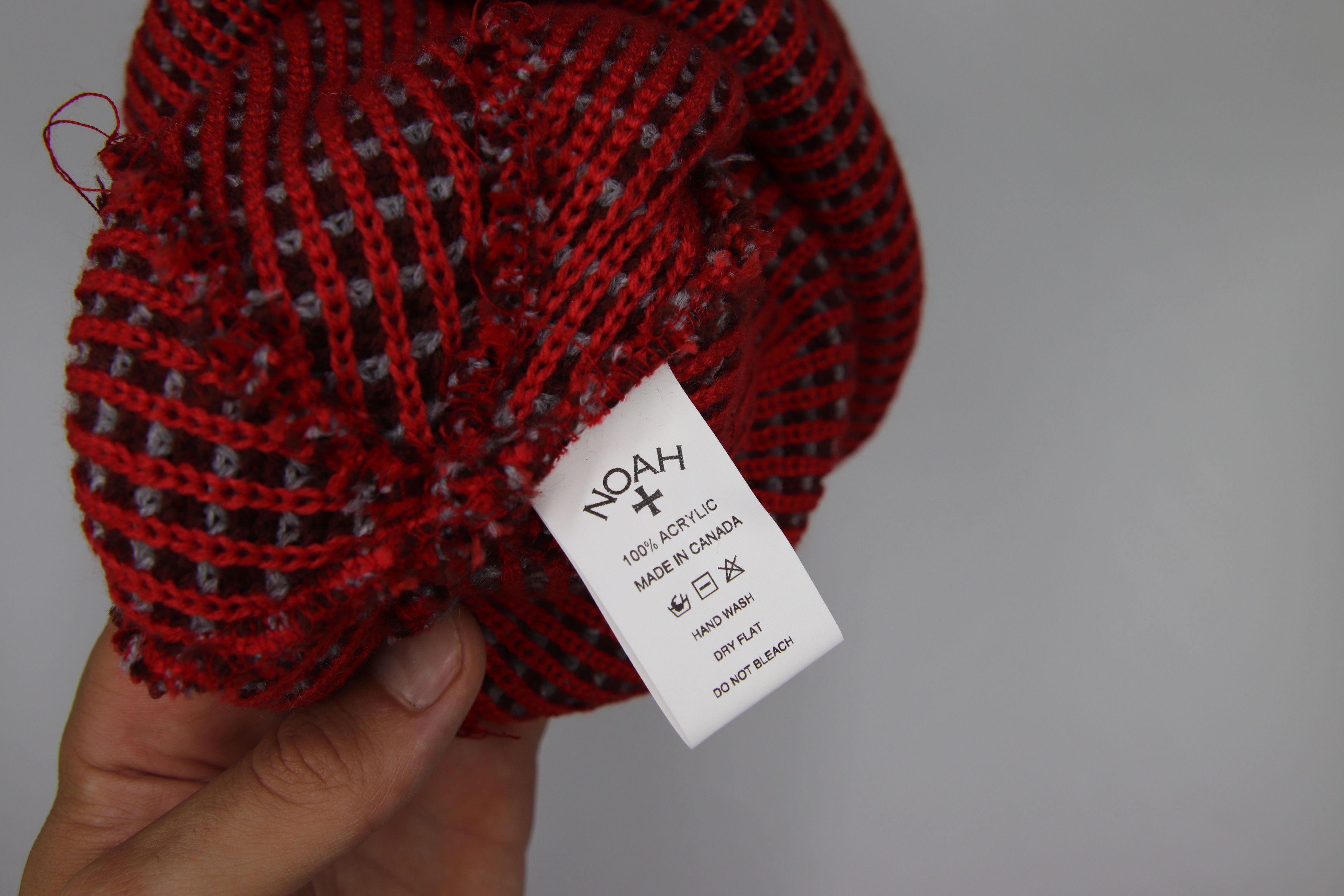 Noah Noah Tri-Color Core Logo Beanie Red Size ONE SIZE - 3 Thumbnail