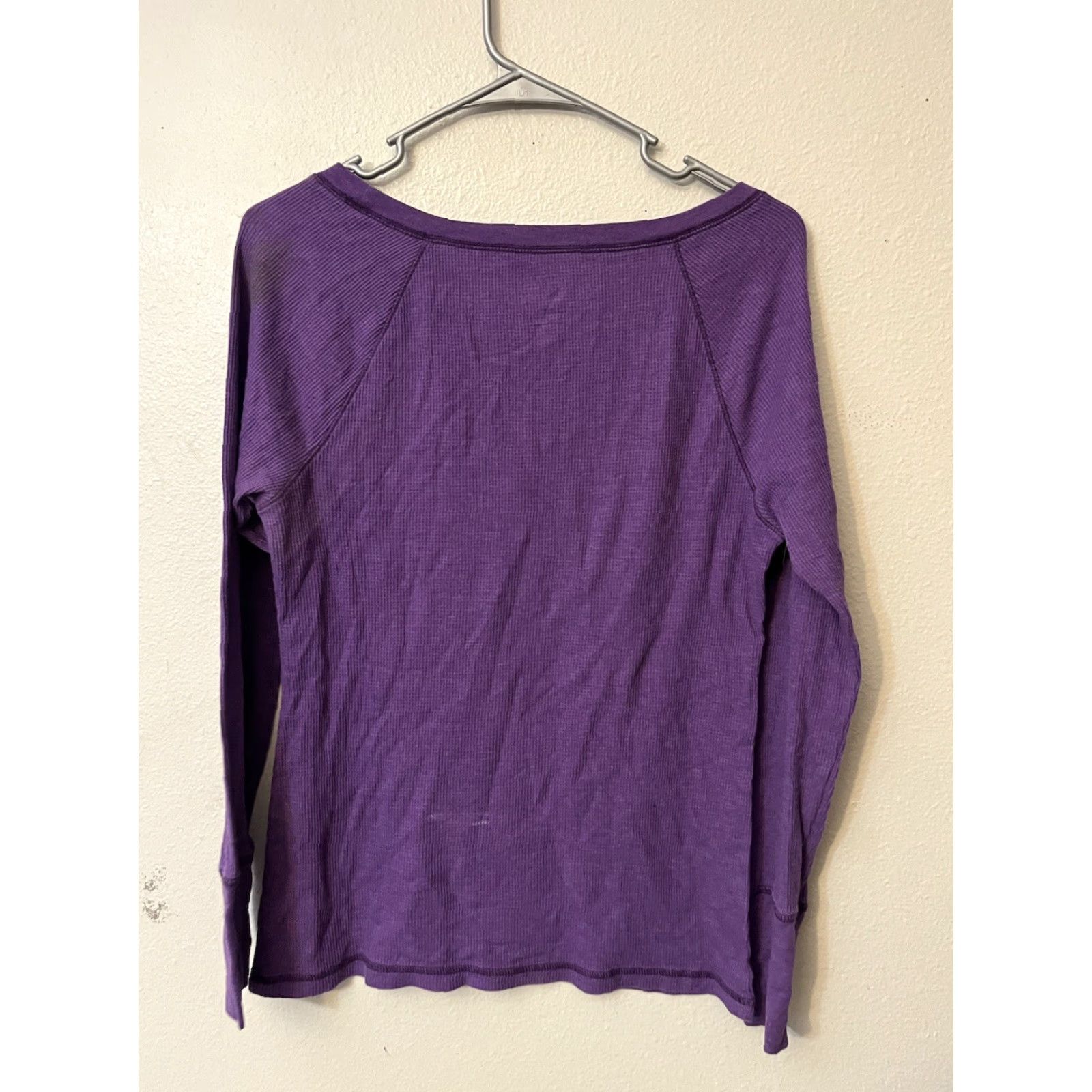 Old Navy Old Navy Purple Thermal Waffle Knit Tee Shirt T-Shirt Top Women L Long Sleeve Scoop Neck Casual Size L / US 10 / IT 46 - 3 Thumbnail