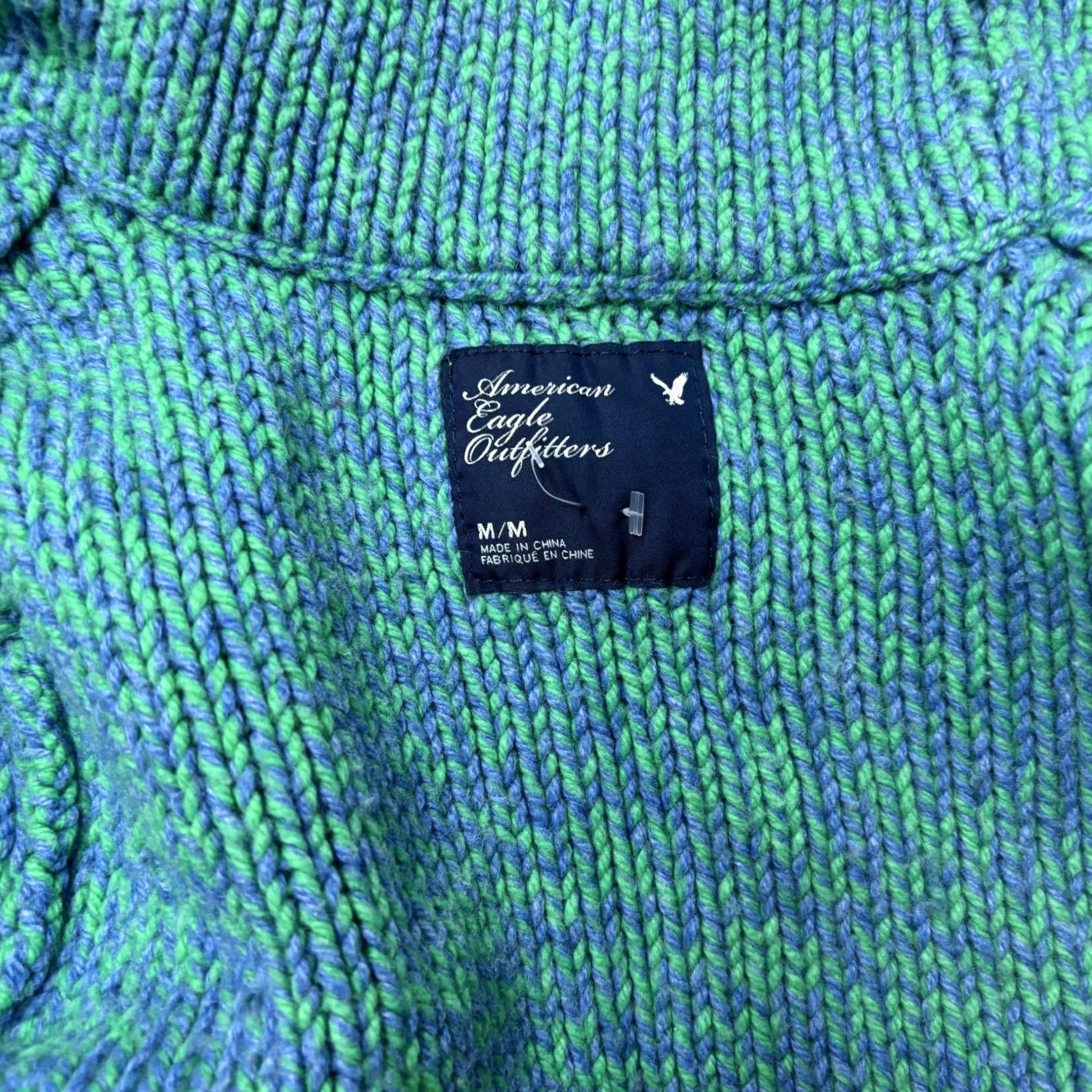 American Eagle Outfitters VINTAGE American Eagle Outfitters Cardigan Sweater Womens Med Green Shawl Knit Size M / US 6-8 / IT 42-44 - 2 Thumbnail