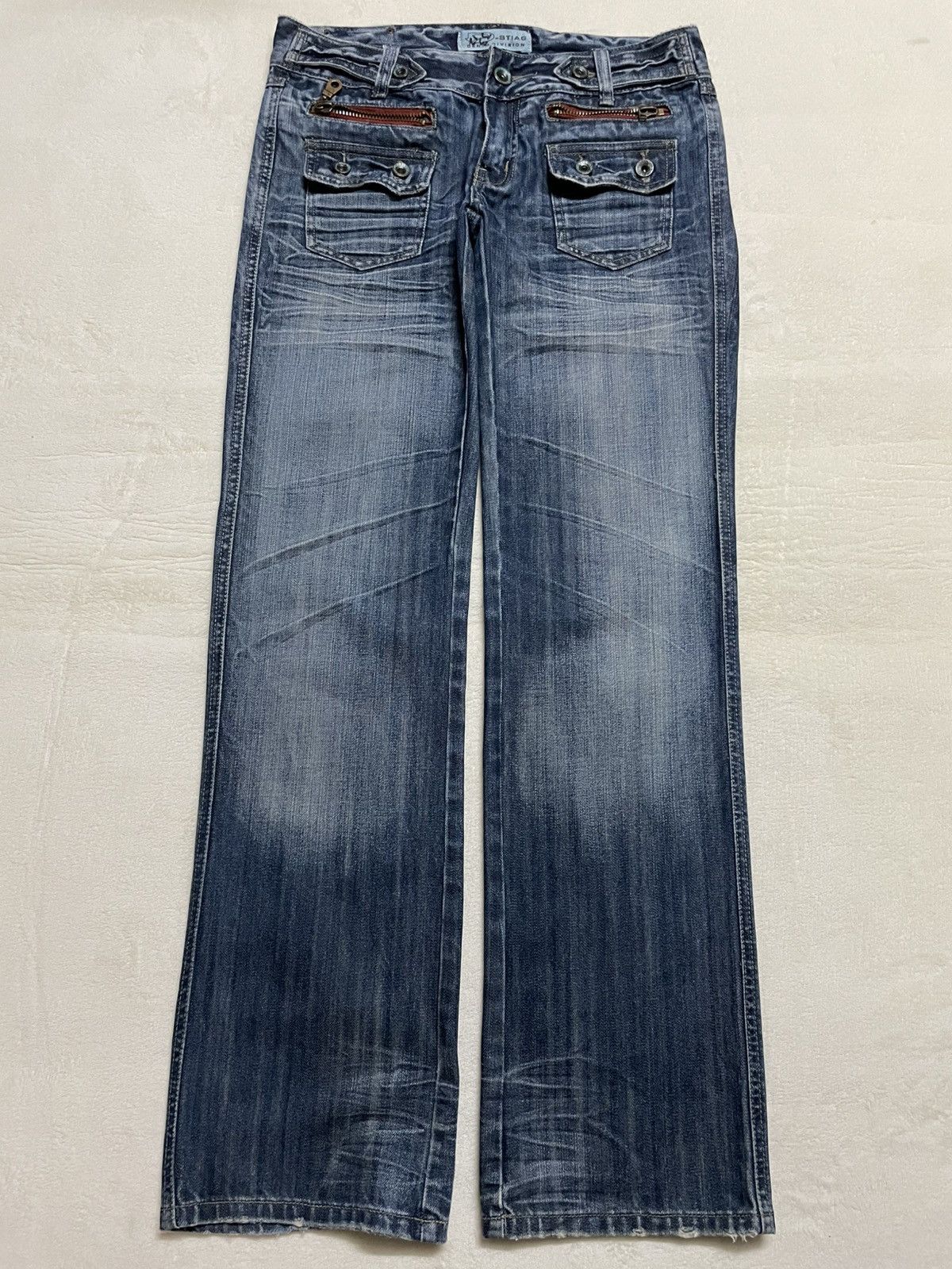 Japanese Brand Vintage D-STIAG Mudwash Bushpants Denim Jeans Size US 33 - 1 Thumbnail