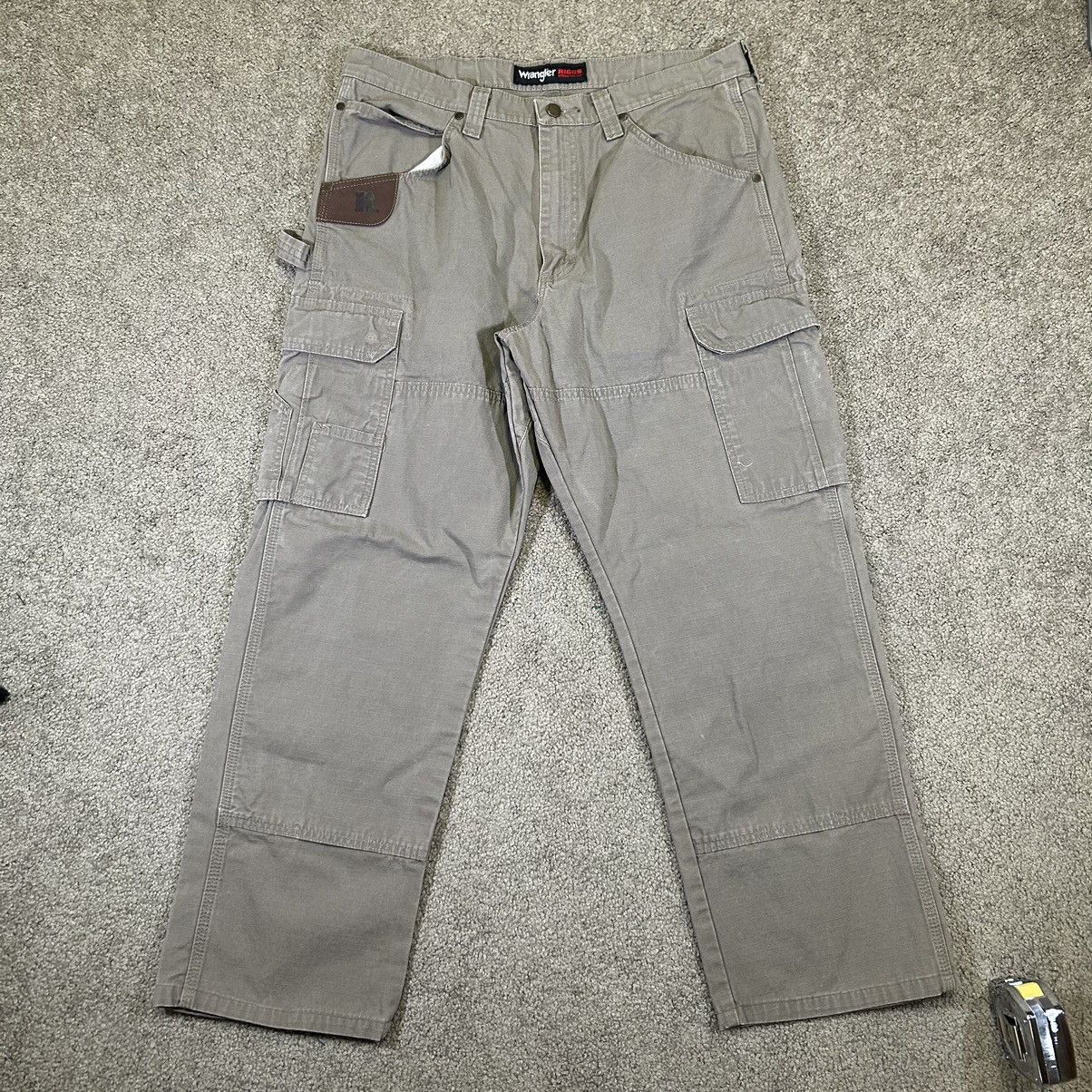 Vintage × Wrangler Crazy Vintage Y2K Wrangler Riggs Double Knee Cargo Pants Size US 35 - 3 Thumbnail